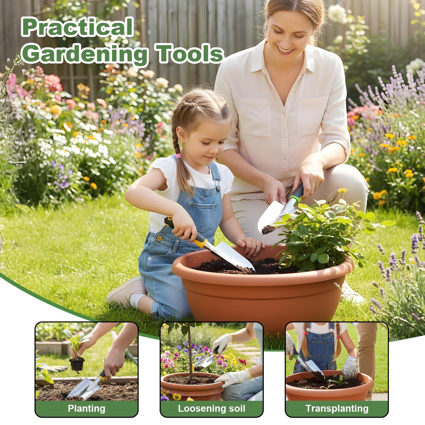 PercyEffie10 Pcs Garden Trowel Bulk, Heavy Duty Shovels Garden Tool, Small Shovel for Digging Metal Hand Trowel Spade with Soft TPR Handle for Flower Soil Planting Digging Transplanting