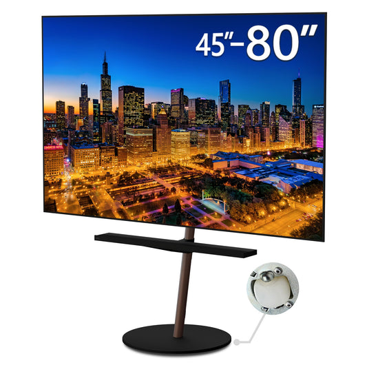 WALL Seven Stand A2 Large | Rolling TV Stand for 45–80" w/ 37.4" Soundbar Shelf | Walnut | Portable TV Stand with Shelf | Height Adjustable, Space Saving, for Living Room and Bedroom