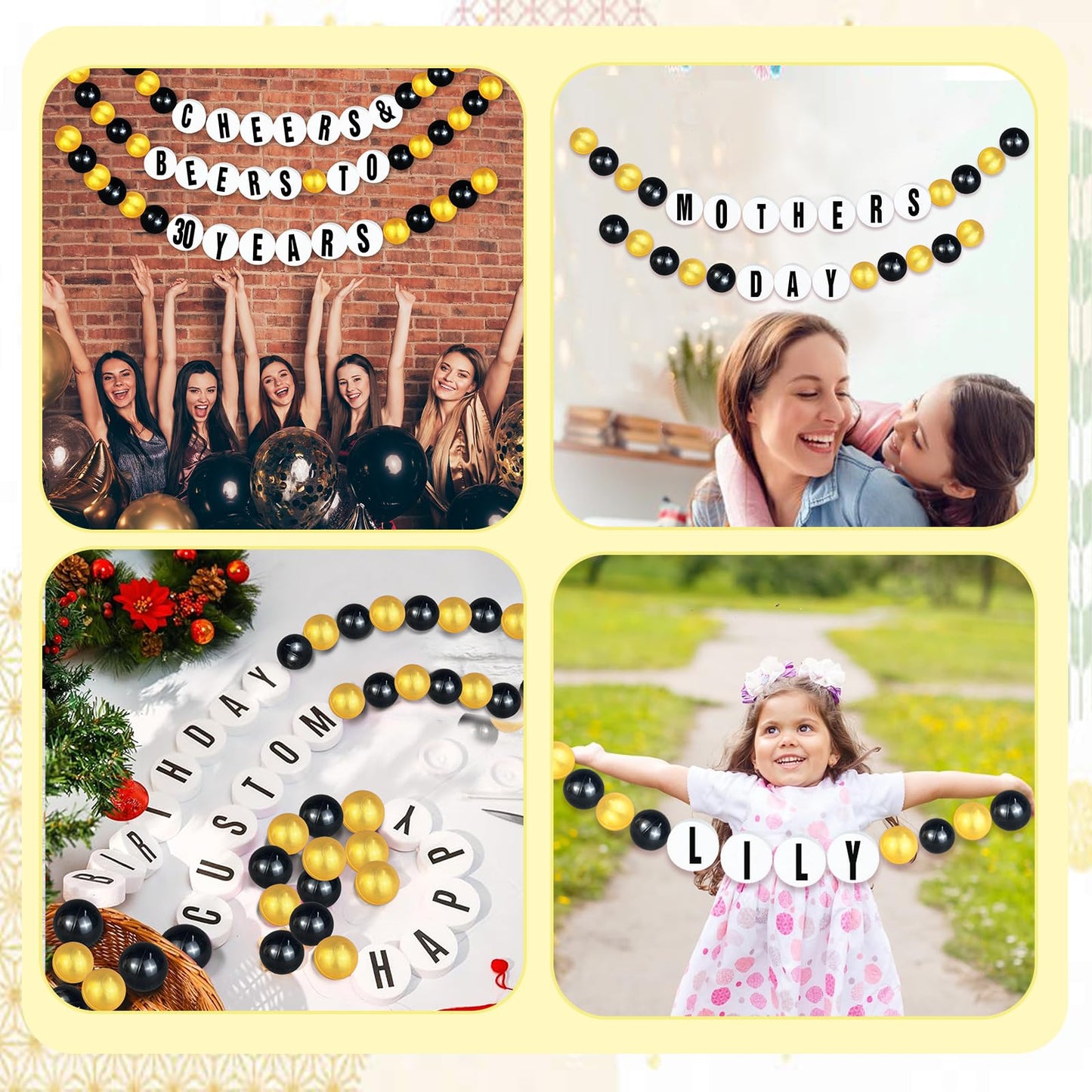 DIY Giant Friendship Bracelet 30th 35th 50th 60th Birthday Banner in My Birthday Era Banner Famous Singer Customizable Banner Garland Decor Foam Circles Ball Plastic Balls DIY Supplies