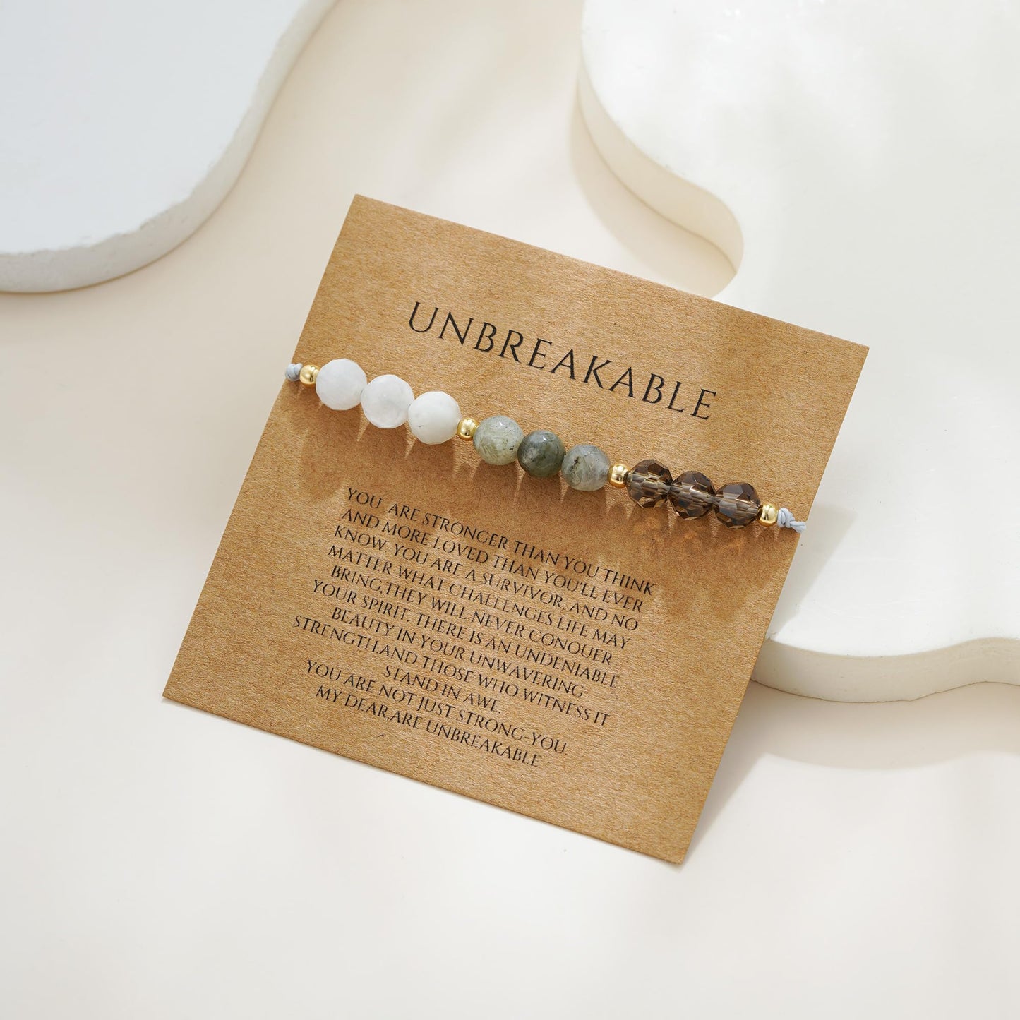 Fezodo Anxiety Relief Bracelet for Women, Unbreakable Stress Relief Bracelet Crystal Healing Inspirational Gift for Her Chistmas Valentines day Birthday Gift for Friends Women Men