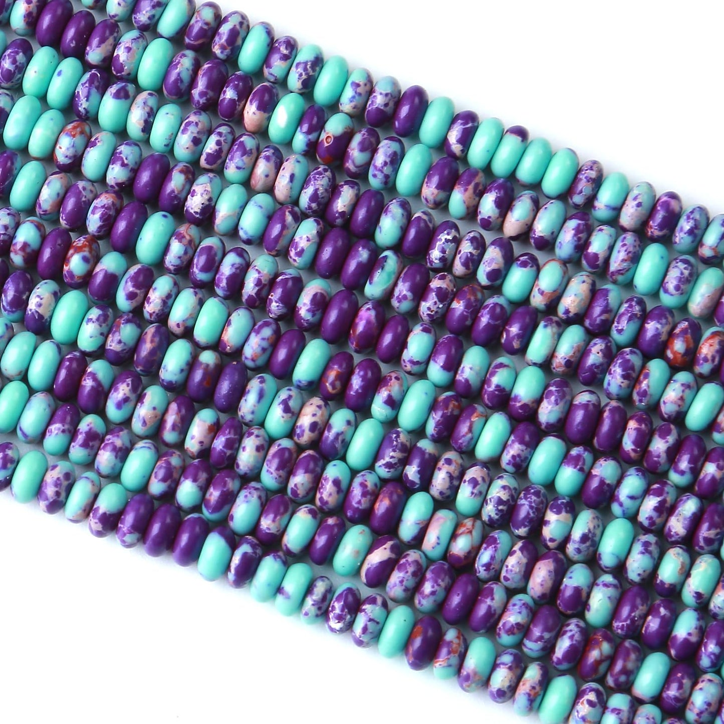 2x4MM 150PCS Galaxy Sea Sediment Impression Jade Tube Abacus Rondelle Disk Spacer Loose Beads for Jewelry Making