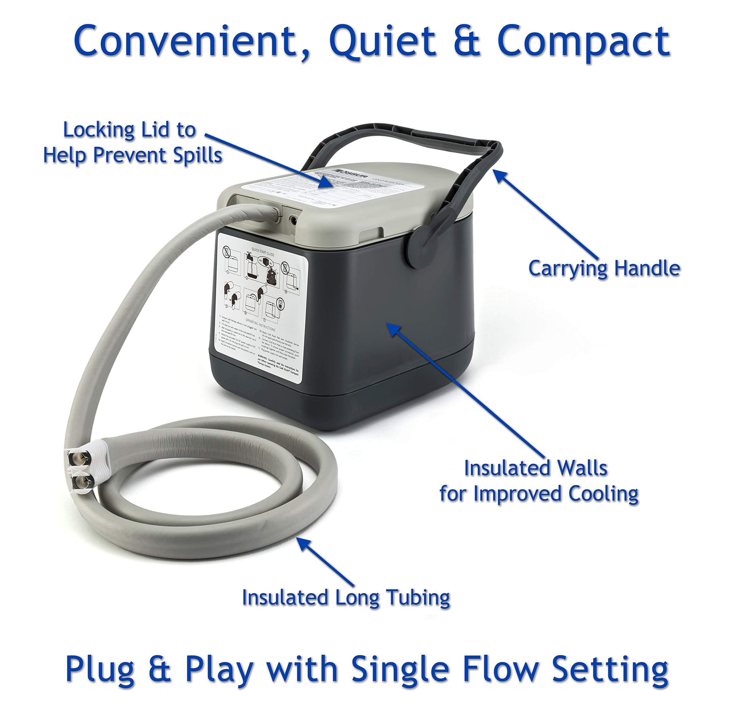 Cold Rush Compact Therapy Ice Machine - Cryotherapy System for Pain Relief & Cold Compression - Post-Surgery & Injury Recovery - with Replacement Cryo Cuff Pads (with Shoulder Pad Large)