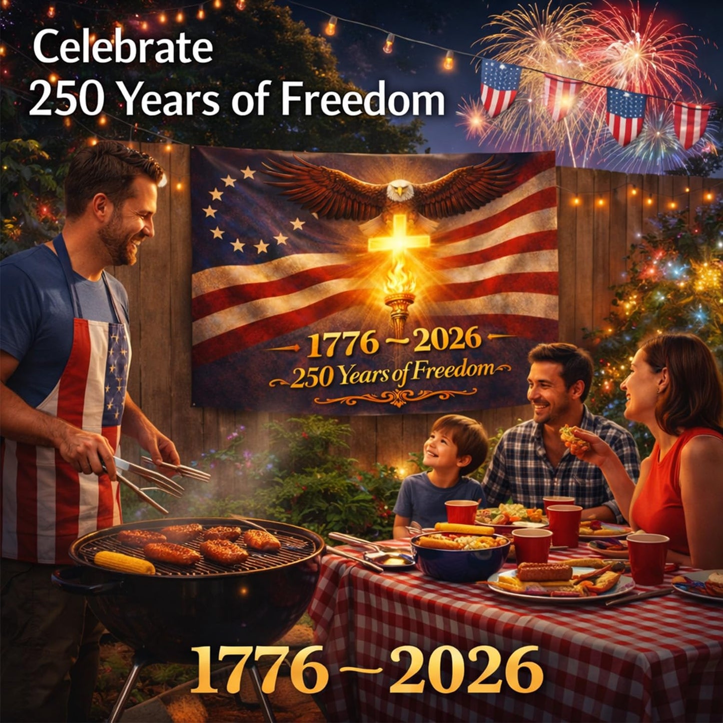America 250th Anniversary USA Flag 3x5 Ft – 1776-2026 Patriotic USA Flag, Betsy Ross 13 Star Vintage American Flag, Double Sided 3-Ply Outdoor Flag with Brass Grommets, Fade Resistant (God Bless America)