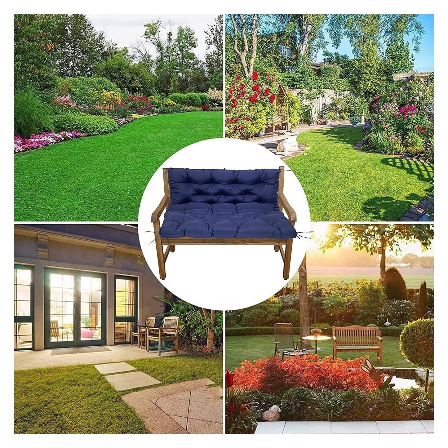 YXMKJOS Swing Cushion Replacement Outdoor Porch Waterproof Bench Cushion 2-3 Seater Washable Bench Replacement Cushions for Outdoor Patio Porch Swing Cushions