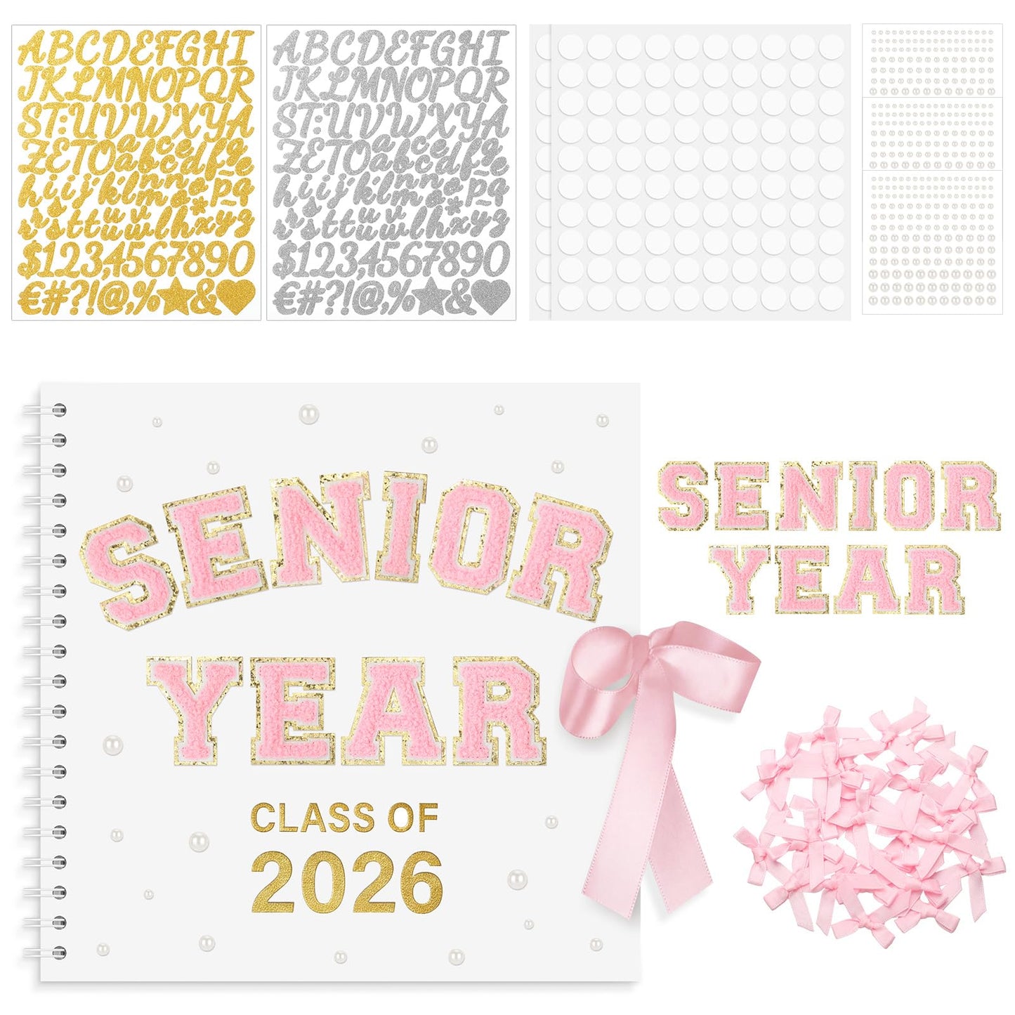 Tenceur Senior 2026 Graduation Scrapbook Kit 10 x 10 Inch Class of 2026 DIY Memory Photo Book with Letter Stickers Graduation Gift for Senior 2026 Students