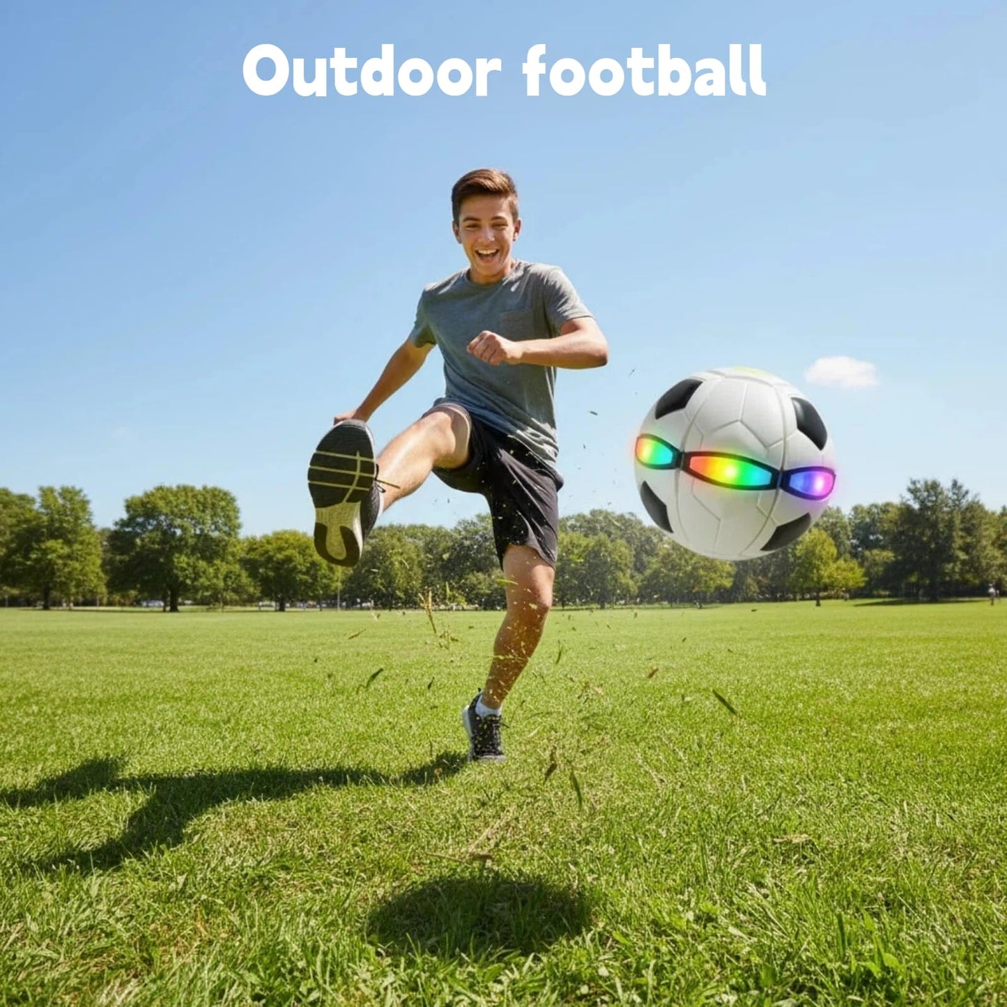 Vmeoap Magic Ball - Ultimate Soccer Fan Gift 2026-2-in-1 LED Shape-Shifting Ball & UFO Disc, Soccer Season Gameday Toy for Viewing Parties, Outdoor Football Fun for Kids Boys Girls