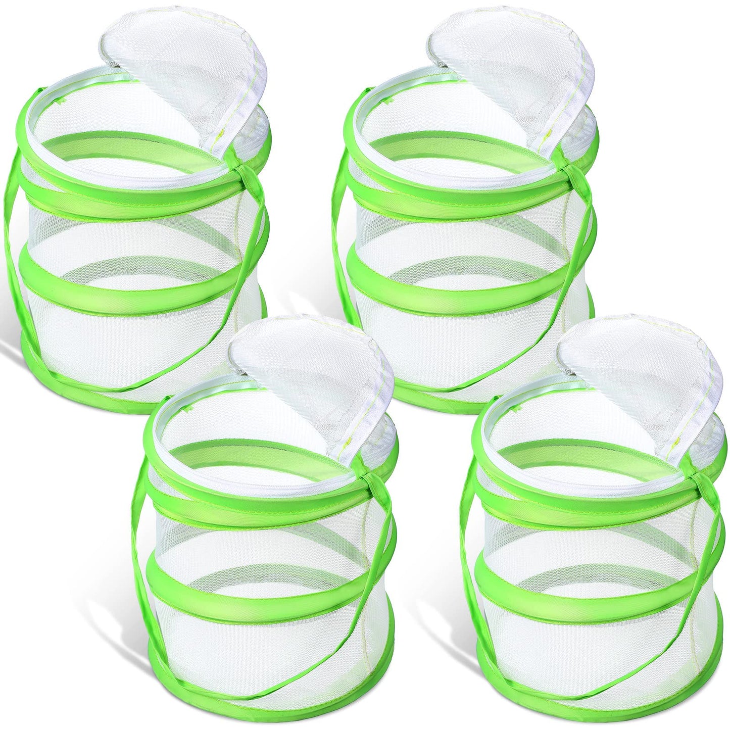 Sherr Mini Butterfly Habitat Cage Clear Mesh Butterfly Net Cage Container Foldable Terrarium, 6.2x7.1inch