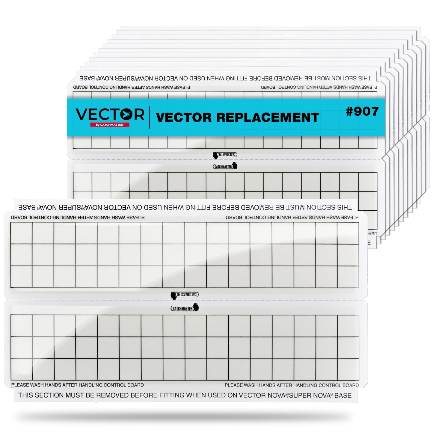 Catchmaster Vector White Glue Trap Refill Monitors, 12-Pk, UV Light Fly Traps for Home, Unscented Sticky Gnat Glue Boards for House, UV Lamp Insect & Mosquito Killer, Adhesive Bug Light Boards