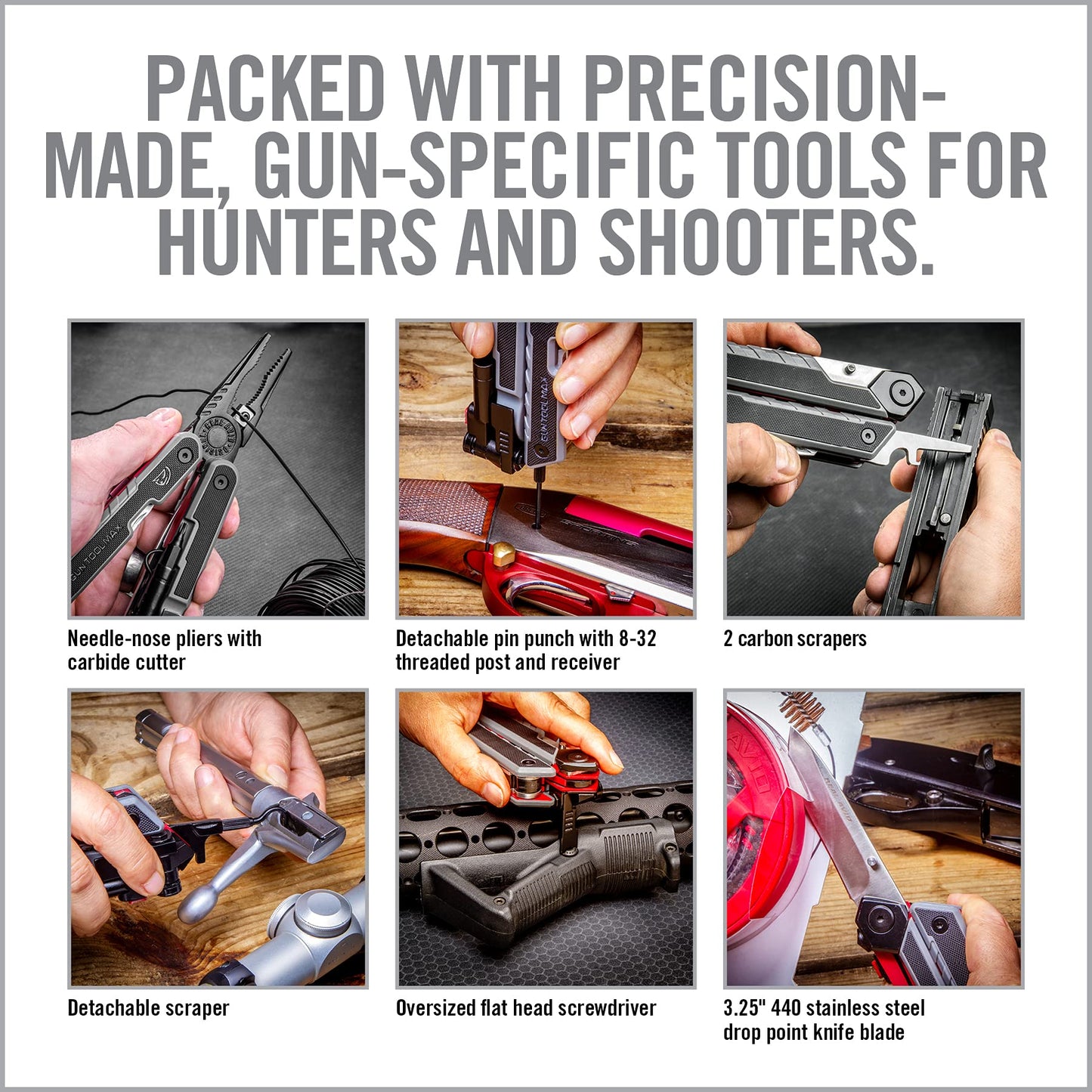 Real Avid Gun Tool Max, 37-in-1 Multitool for Gunsmithing, Includes Pliers, Wire Cutters, Knife Blade, Universal Choke Wrench, Bits, Wrenches & Sheath, Perfect EDC Tool for Hunting & Gun Owners black