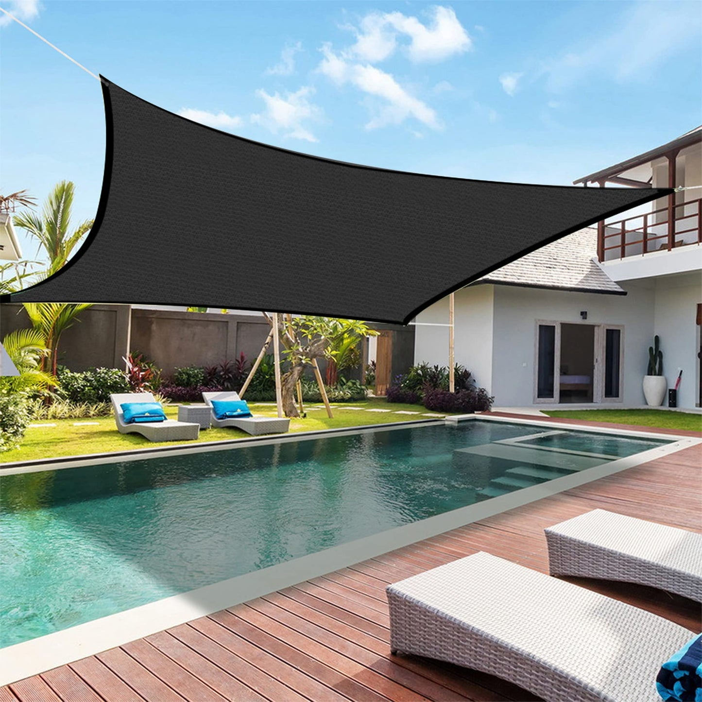 winemana 50% Black Shade Cloth, 10 x 12 FT Durable Mesh Tarp with Grommets, Garden Sunblock Shade Cloth Shading Antifreezing for Plants Cover, Greenhouse, Barns Kennel, Patio, Tomatoes