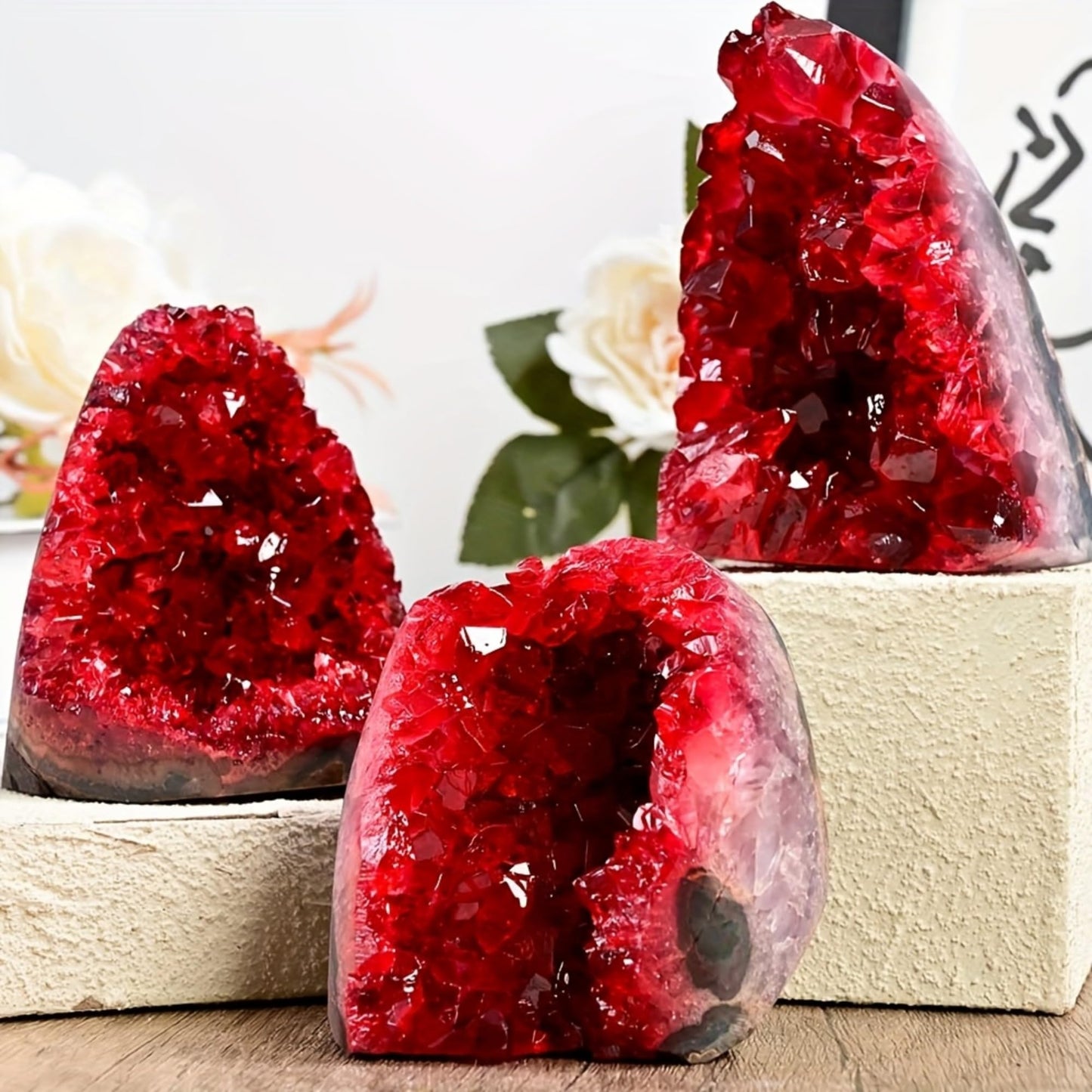 CrystalHola 200-700g Selected Raw Geode Quartz Cluster Home Feng Shui Ornaments Energy Stone Healing Tools Meditation Feng Shui Decoration,Stone Display Piece, Mineral Specimen (Claret, 500-600g)