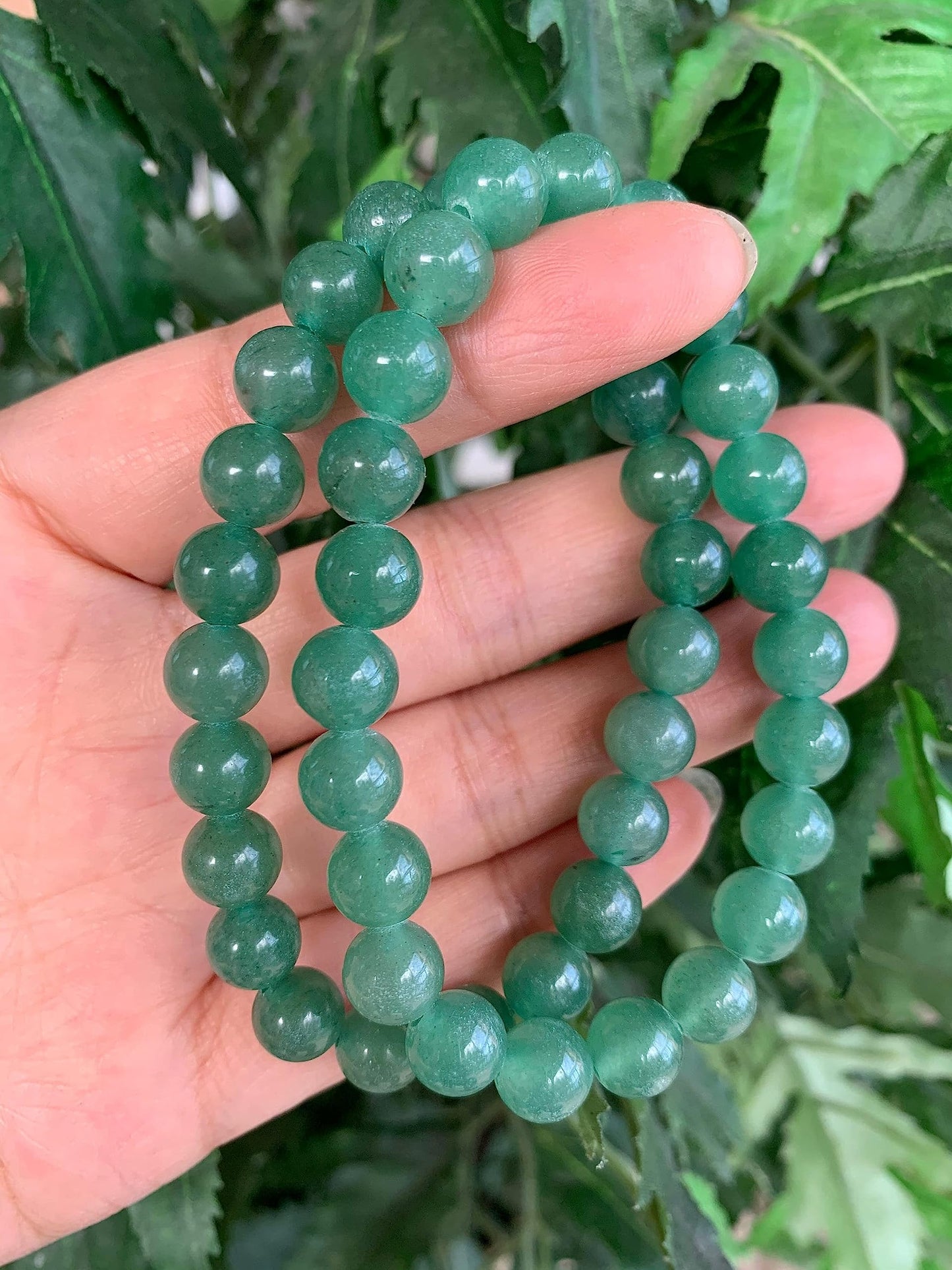 GAF TREASURES Green Aventurine Crystal Bead Bracelet 8mm, Genuine Green Aventurine Stretch Gemstone Bracelet, Healing Crystal Bracelet, Gift for Men & Women (1)
