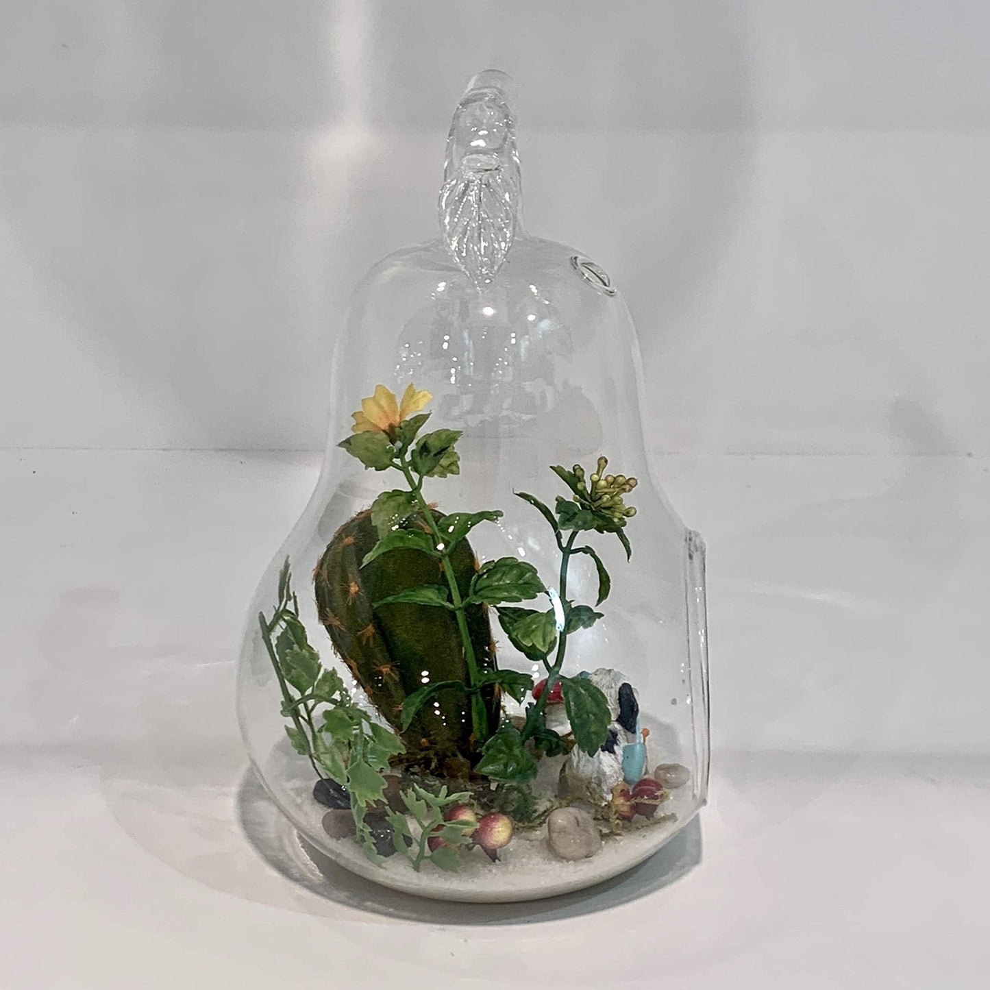 WGV Planter Terrarium, Width 5.5", Height 8", Clear Unique Pear Glass Vase Conatiner, DIY Planter Votive Candle Holder for Home Office Garden Decor, 1 Piece