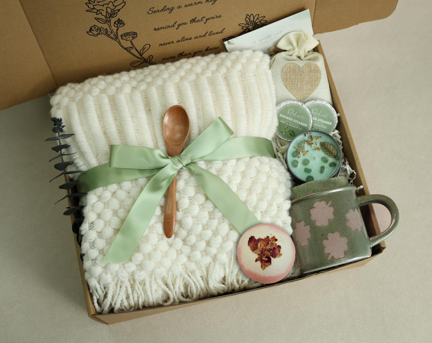 CASTATEO Get Well Soon Gift Baskets for Women -Self Care Package, After Surgery Recovery, Sympathy Gift/Farewell Gift.Thinking of You//Grief/Bereavement/Miscarriage Gifts for Women(Matcha Green)