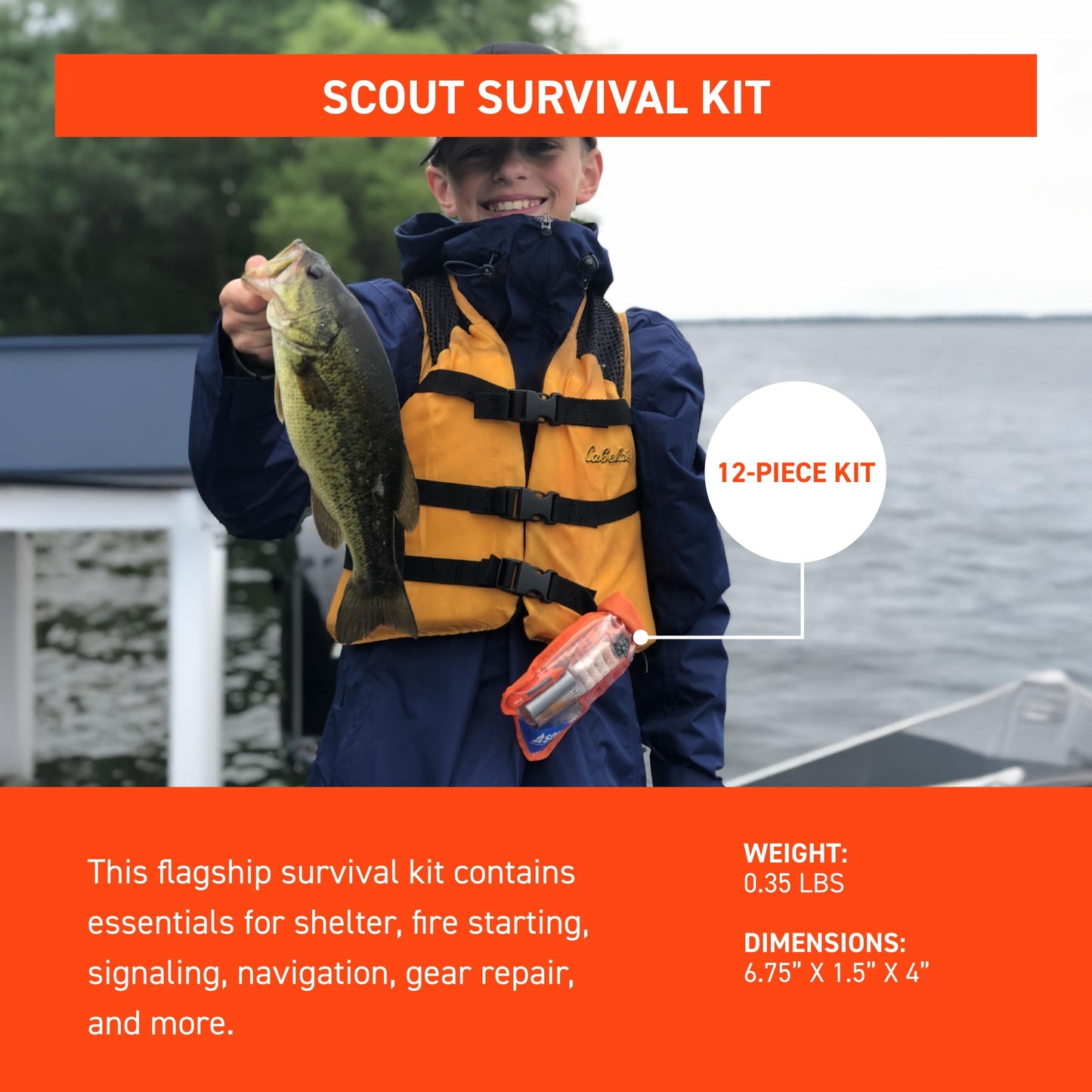 S.O.L. Survive Outdoors Longer S.O.L. Waterproof Bag Scout Survival Kit