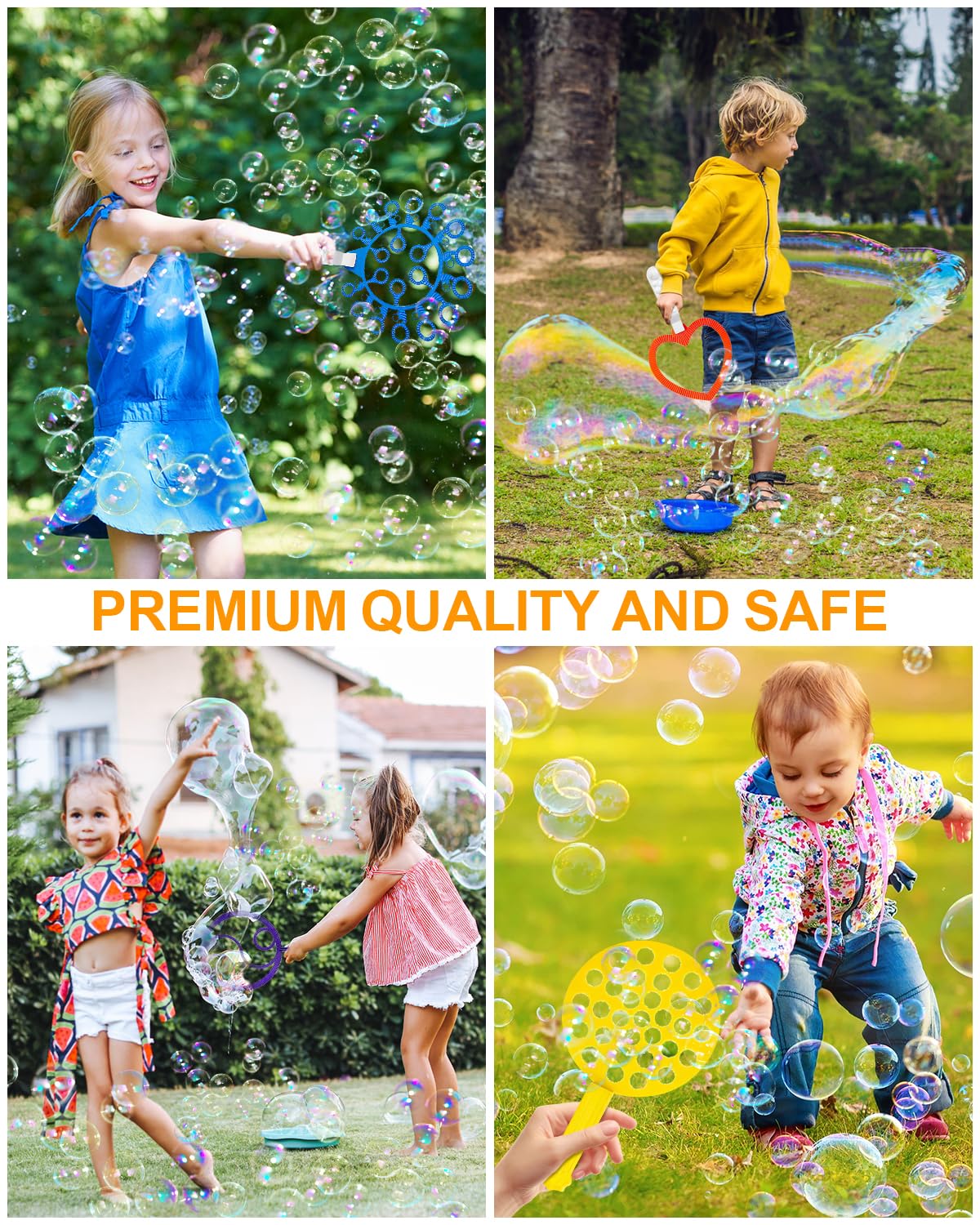 UniStylar Giant Bubble Wands, Big Bubble Wand Set with Tray Bulk, Funny Large Bubble Maker for Kids Adults Summer Huge Outdoor Activities Toys Birthday Party Favors Toddlers, 26 Pcs