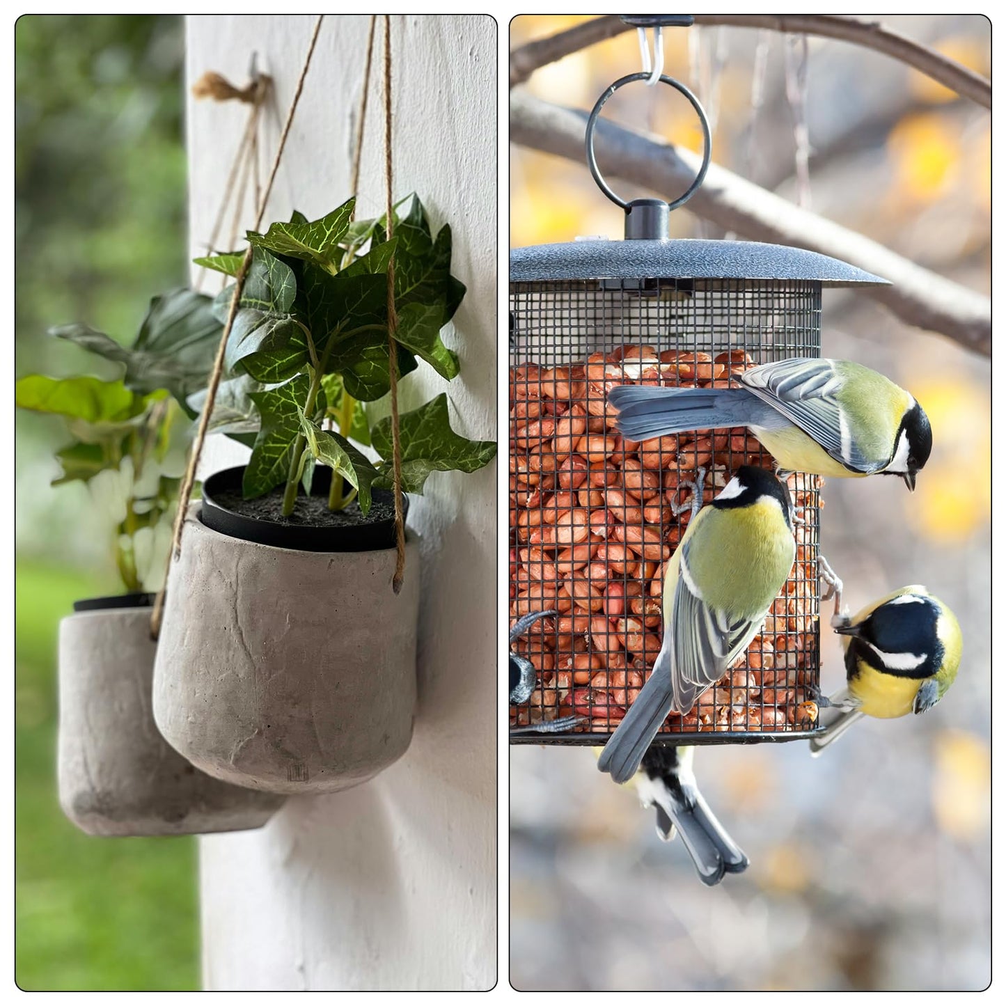 PATIKIL Plant Hanger, 12 Pcs Pulley Retractable Hanging with Ceiling Hook Indoor and Outdoor Plant Pots Holder, for Planters, Flower Basket, Bird Feeders, Black