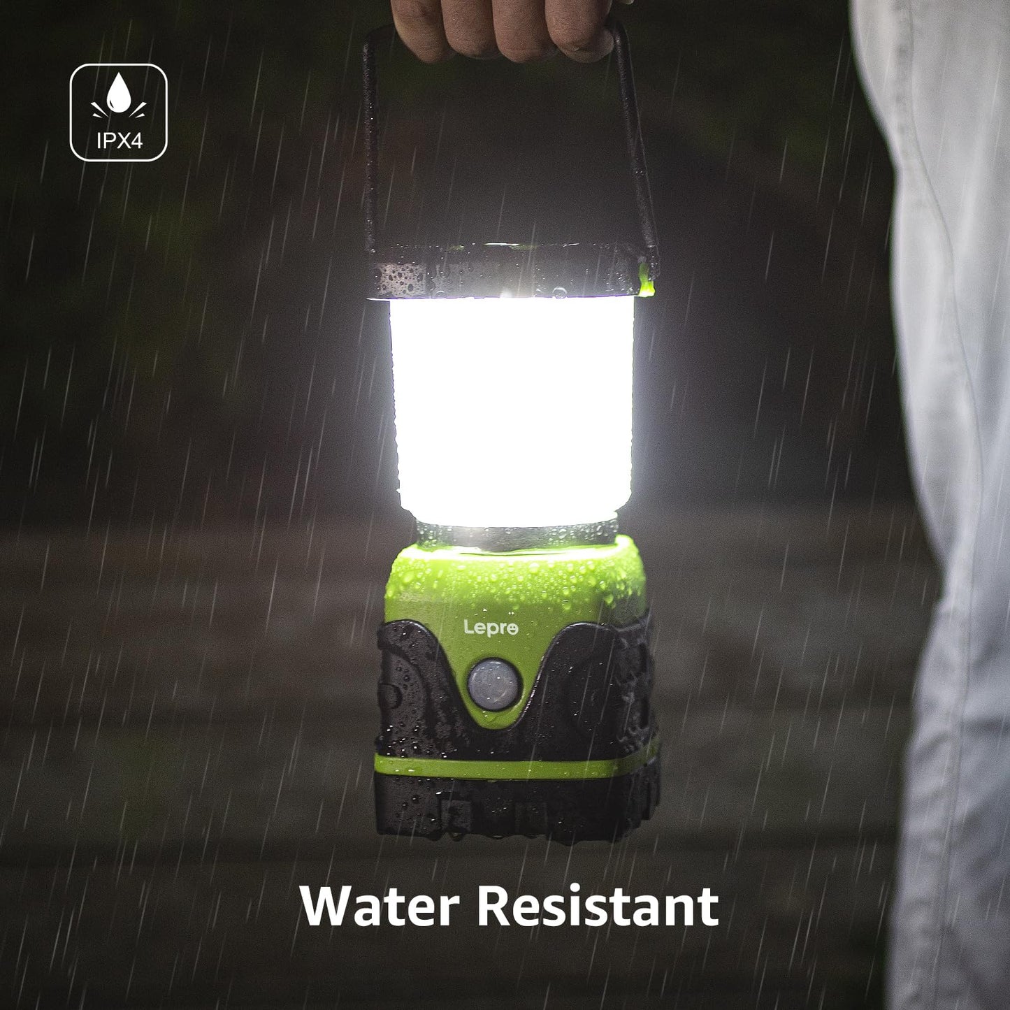 Lepro 1500LM Battery Powered LED Camping Lantern, Waterproof Tent Light with 4 Light Modes, Camping Essentials, Portable Lantern Flashlight for Camping, Emergency Light, Power Outage, Not Rechargeable