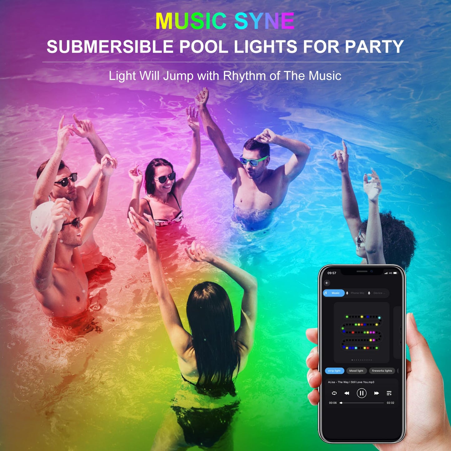 CREPOW RGB Underwater Pond Lights,Super Bright 18 LED Submersible Fountain Lights, Bluetooth APP Control IP68 Waterproof Color Changing Spotlights for Fish Aquarium Tank Yard Garden Pool(Set of 12)