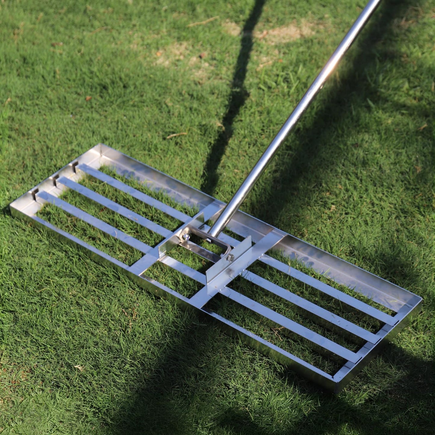 PMKBVI 30"x10" Lawn Leveling Rake, Heavy Duty 304 Stainless Steel Lawn Leveler w/ 6.5ft Ergonomic Handle, Effort Saving Soil Tool for Dirt, Sand, Compost, Topdressing & Garden