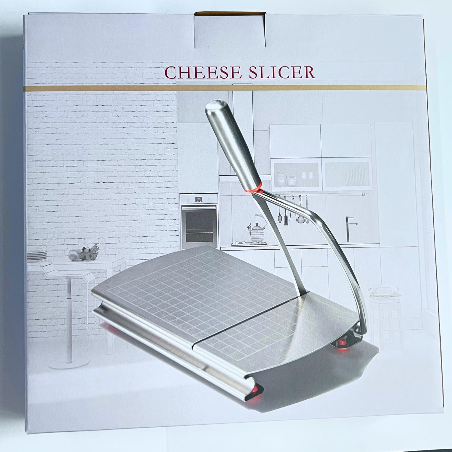 Cheese Slicer, Multipurpose Cheese Cutter Stainless Steel Cheese Slicers for Block Cheese, Butter, Sausages, Fruits Kitchen Gadget Cheese Cutting Board