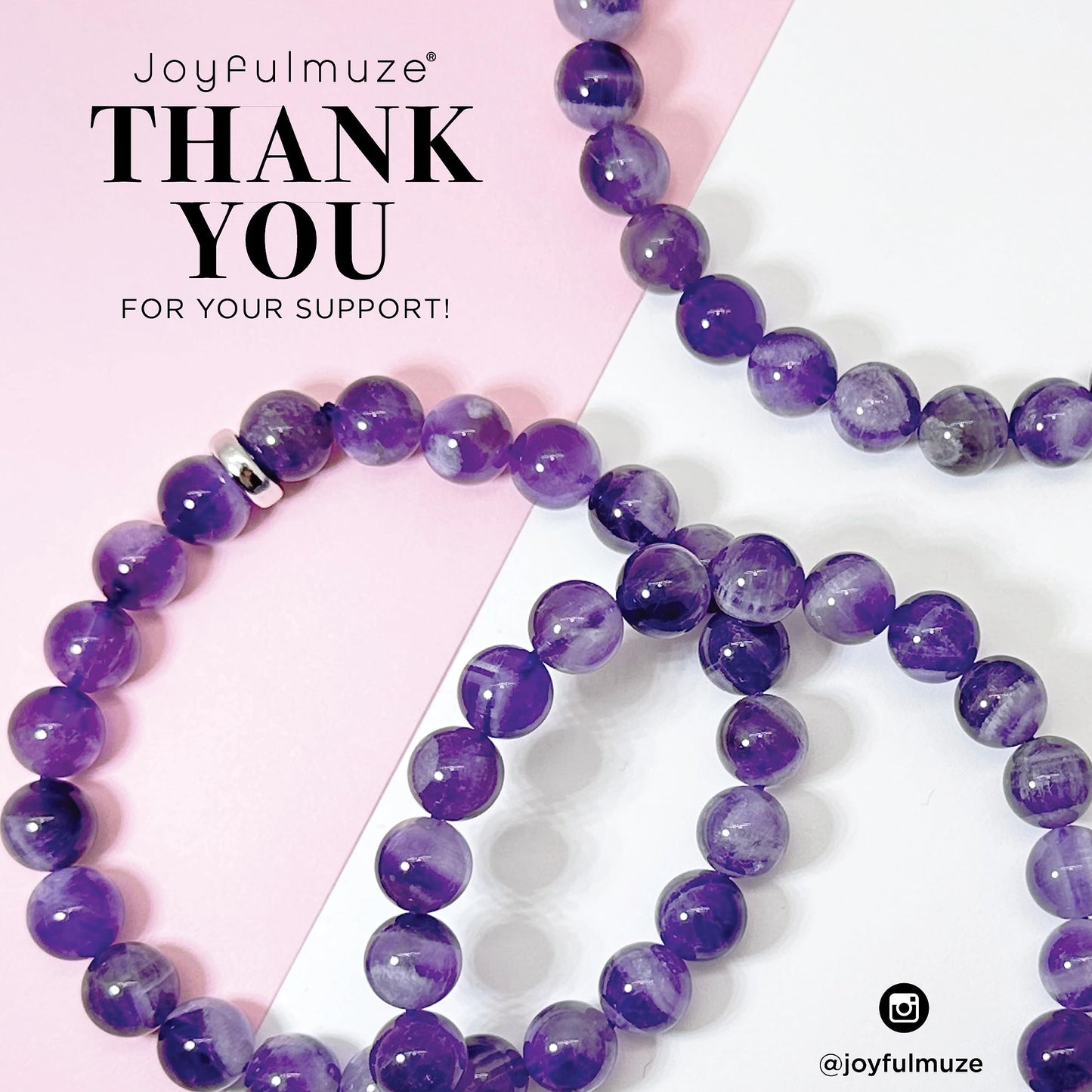 Joyfulmuze Genuine Dream Amethyst, Handmade Stackable Stretch Bracelet, Simple Natural Purple Quartz, Healing Chakra Bracelet, Gifts for Women, 17cm (Dream-Amethyst)