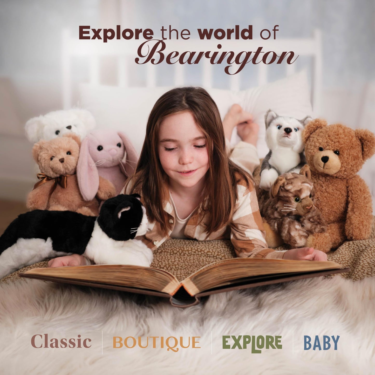 Bearington Collection Baby Baa Plush Stuffed Animal Lamb with Rattle, 8 inches - Lamb Stuffed Animal -Baby Toy