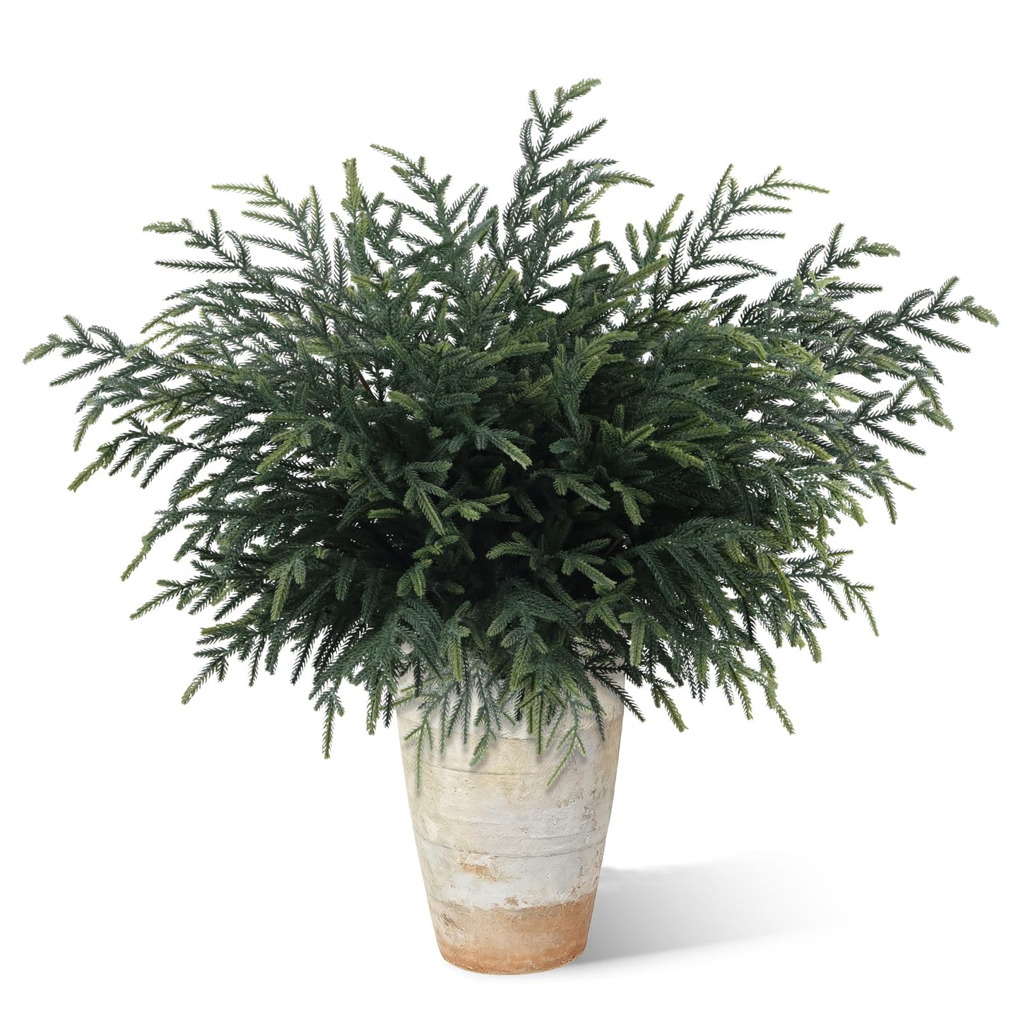 Lofeijxufj 36 Inch Real Touch Norfolk Pine Branches, 4 Pcs Artificial Faux Cedar Pine Greenery Stems for DIY Christmas Wreath Garland Vase Filler Home Garden Indoor Outdoor Holiday Party Decorations
