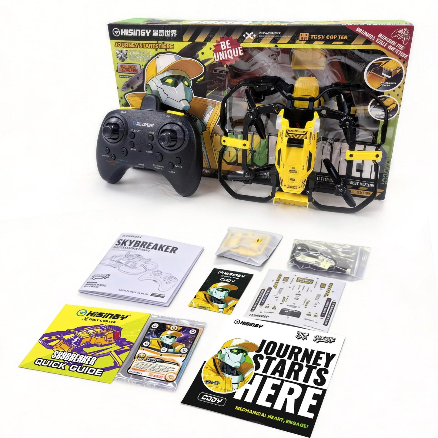 HISINGY SKYBREAKER Toy Drones for Kids,Mini Small Indoor Micro Tiny Drones for Age 8-12 10-15 12-14 with LED Lights, 3 Speeds,Shipping Small Parts, RC Quadcopter Gifts for Boys and Beginners