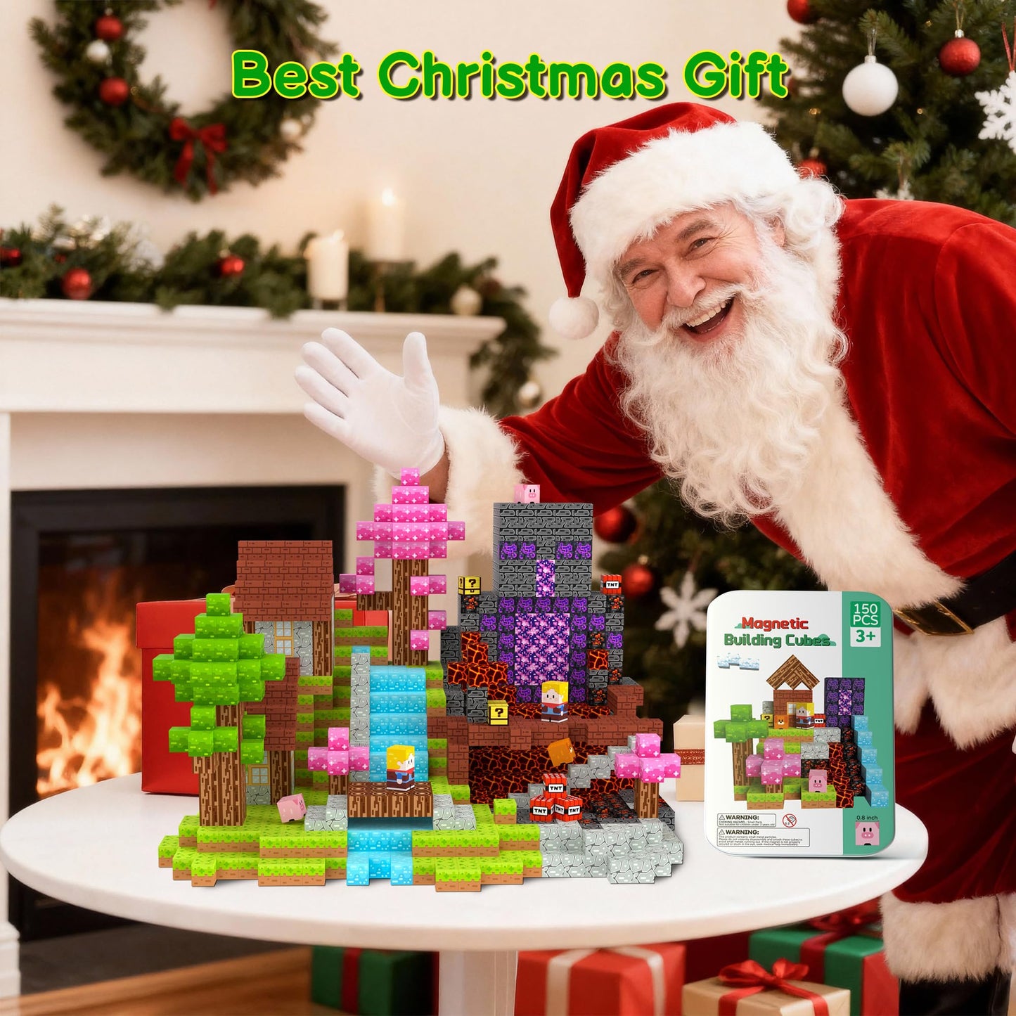 iLacven Magnetic Blocks Travel Magnetic Building Blocks Cubes - 150 PCS Tin Box Magnet Toys Set STEM Educational for Kids Ages 4-8 6-8 8-12 Year Old Boys Girls Gifts Birthday Christmas