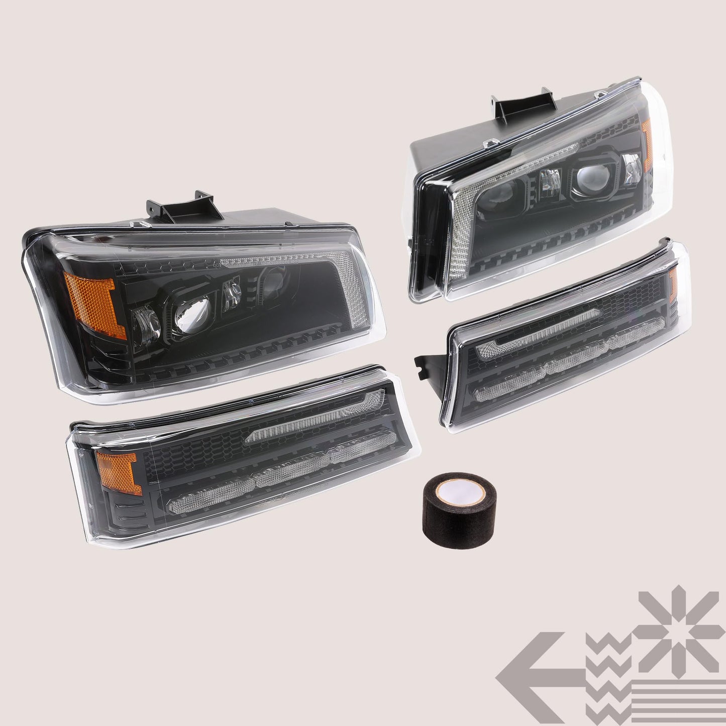 TRUE MODS Full LED Headlight Assembly Replacement for Chevrolet 2003-2006 Chevy Silverado Cateye 1500 2500 3500 HD 03-06 Avalanche 1500 2500HD [DOT] DRL Amber Sequential Turn Signal Projector Headlamp