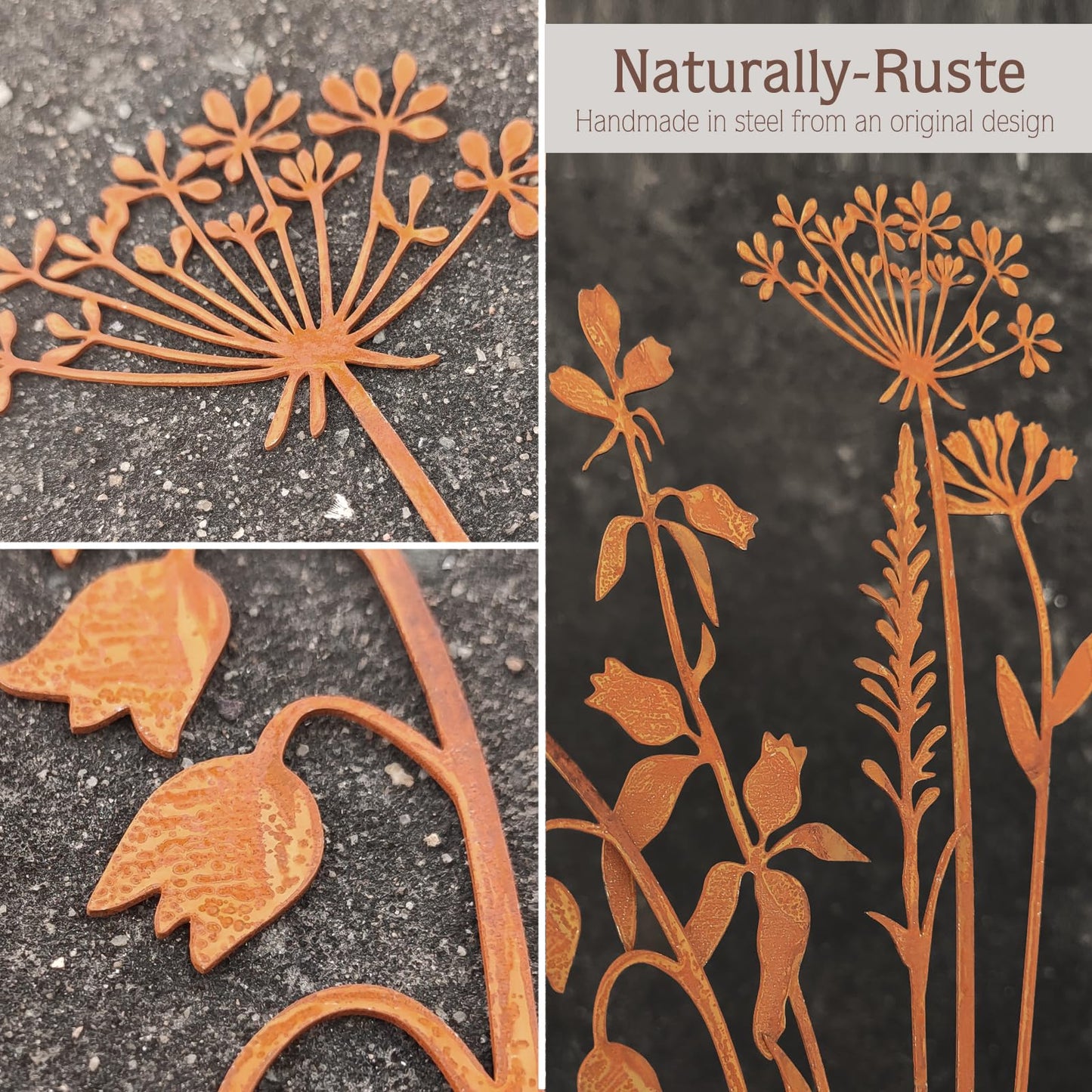 OUUJUOZ Metal Flowers for Outside,Decorative Garden Stakes,Flower Bed Decor Plant Stakes,Metal Art for Outside,Yard Art Outdoor for Lawn Yard, Walkway and Flower Garden