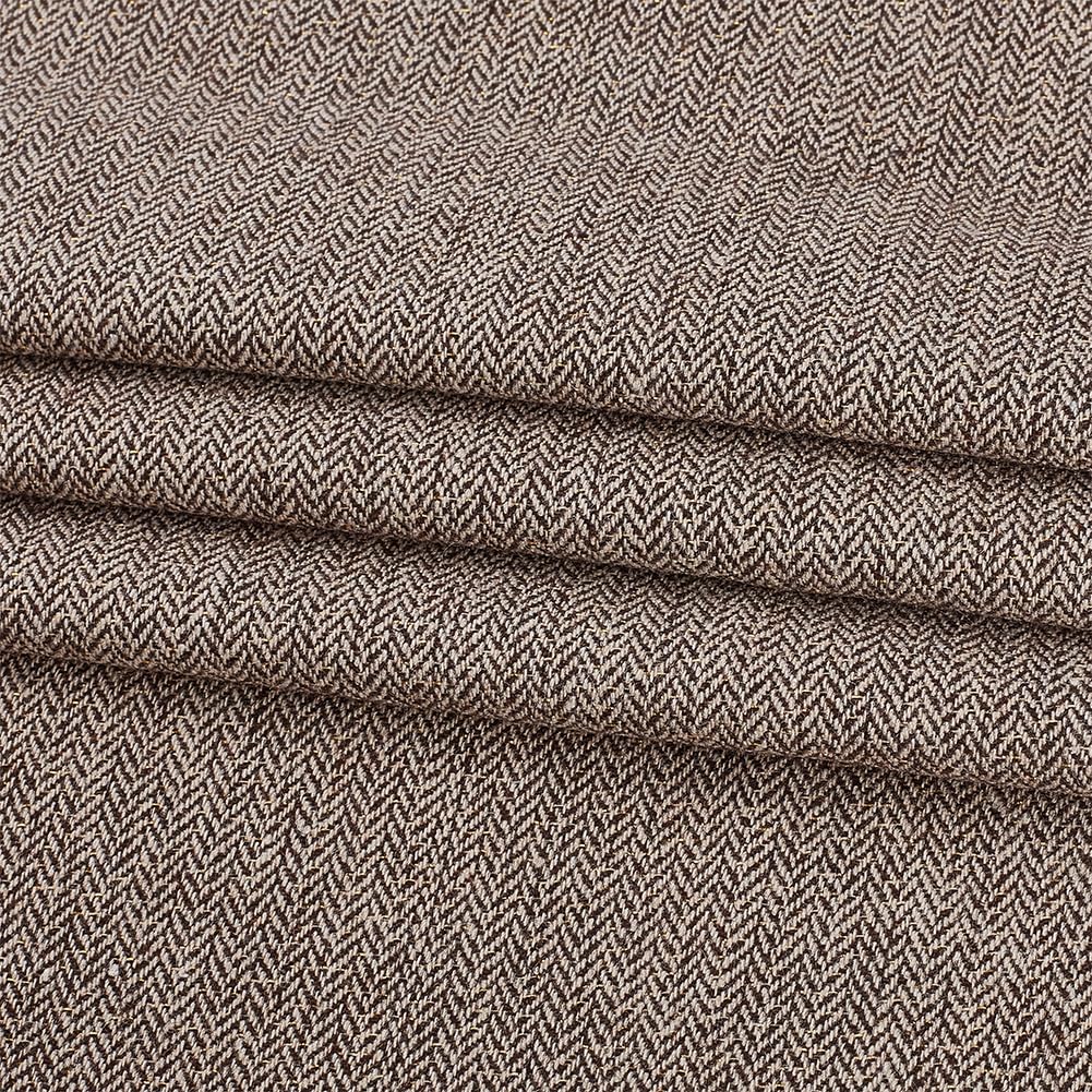 AHANDMAKER Coffee Tweed Fabric, 59x39 Inches Fiber Woven Fabrics Herringbone Tweed Fabric for DIY Crafts Sewing Dress Handbag Coat Costume Clothing Accessories Upholstery Decor