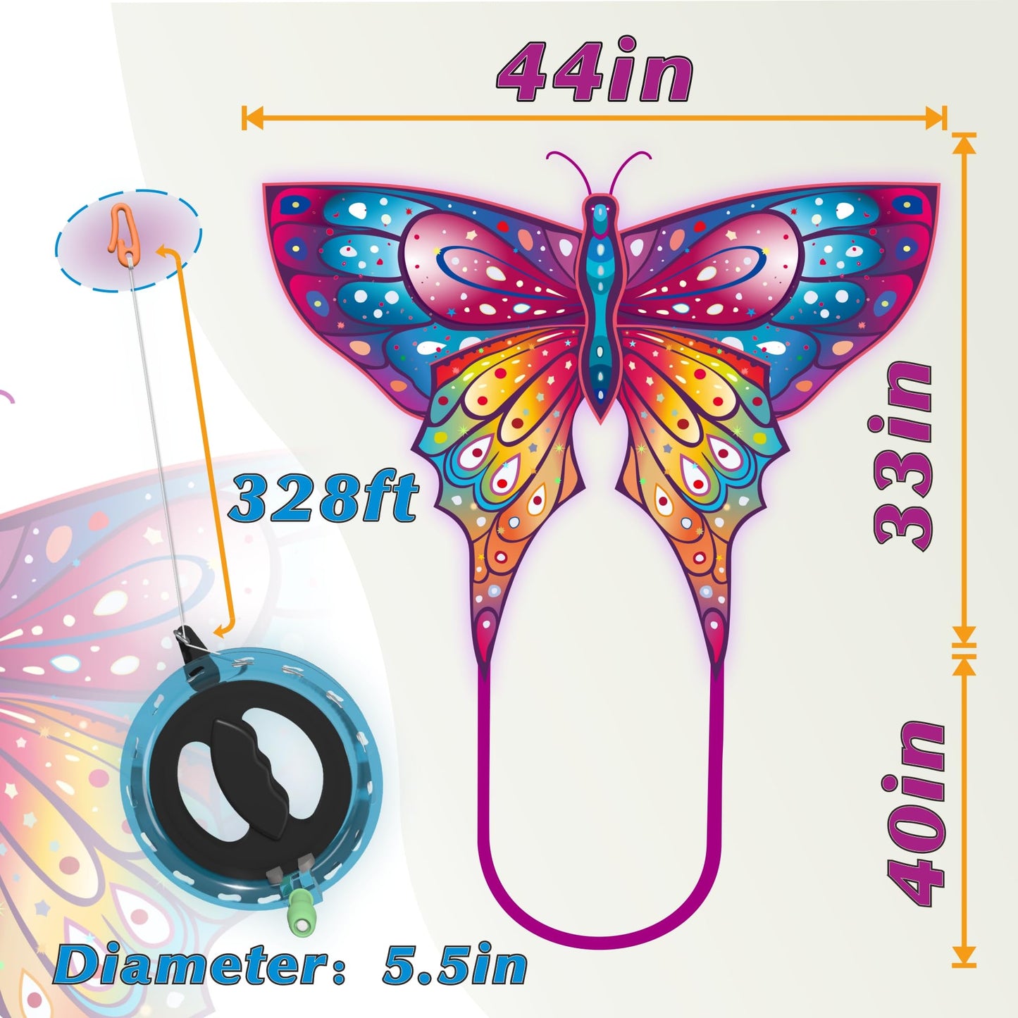 ORGCLDKT-Quadwing Bionic Butterfly Kite/Dragonfly Kite, Super Easy to Fly with, Outdoor Toy,for Kids Ages 8-12,4-8,Boys,Girls, Also for Adults. Kites for The Beach, Grassland, Hiking,Trekking.