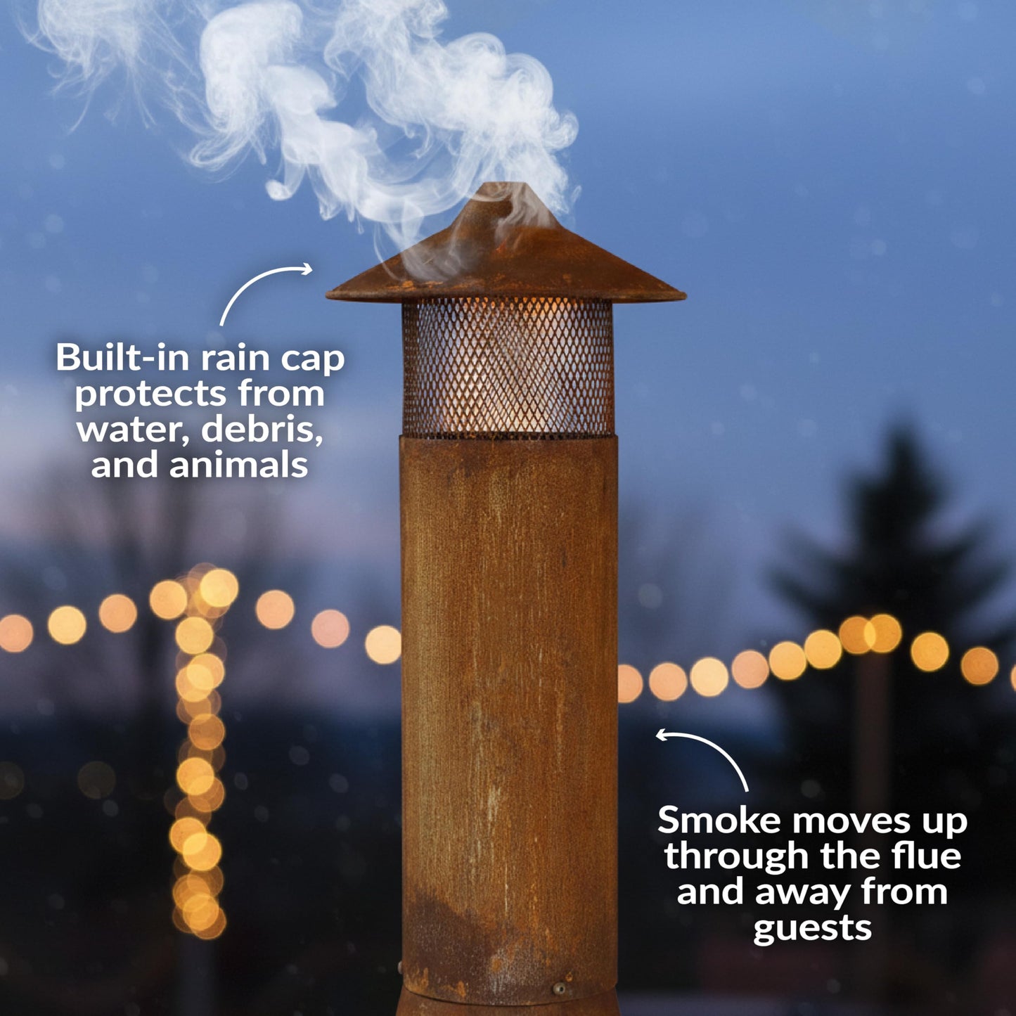 Sunnydaze 70-Inch Chiminea Outdoor Fireplace - Outdoor Wood-Burning Chiminea Fire Pit - Chimney Fire Pit - Rustic