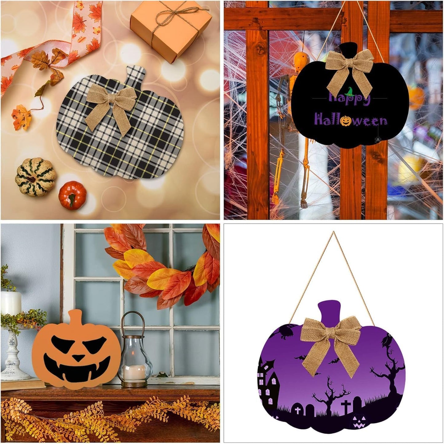 50 Pieces Large Wooden Pumpkin Cutouts 11 Inches Unfinished Wood Craft Cutout Blank Pumpkin Shape Cutout for Halloween Fall Thanksgiving Party DIY Craft Decoration Supplies