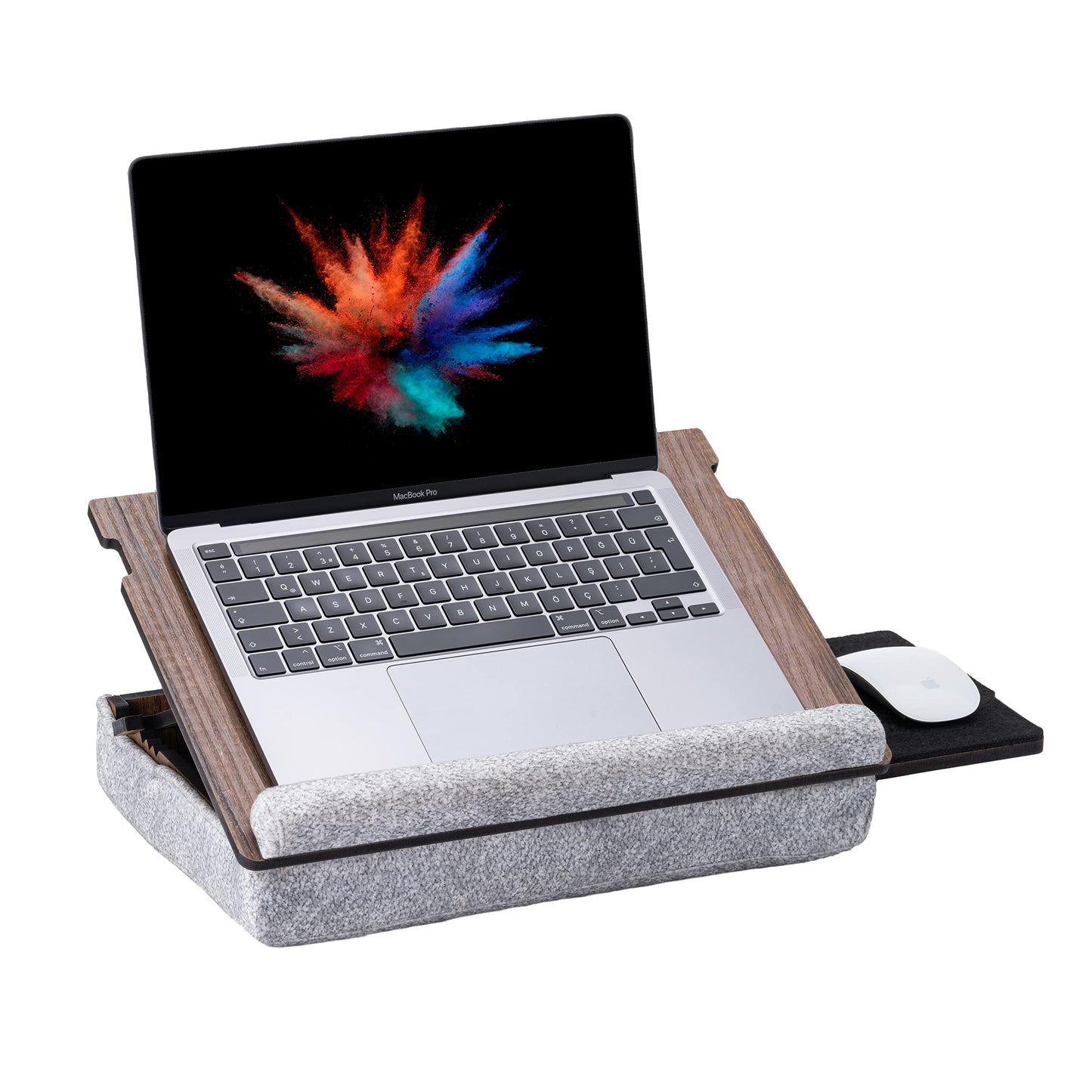Vigo Wood Lap Desk for Laptop - Laptop Tray with Cushion, Portable Lap Desk for Lap, Adjustable Lapdesk, Couch Lap top Table for Work, Ergonomic Lap top Stand for Bed