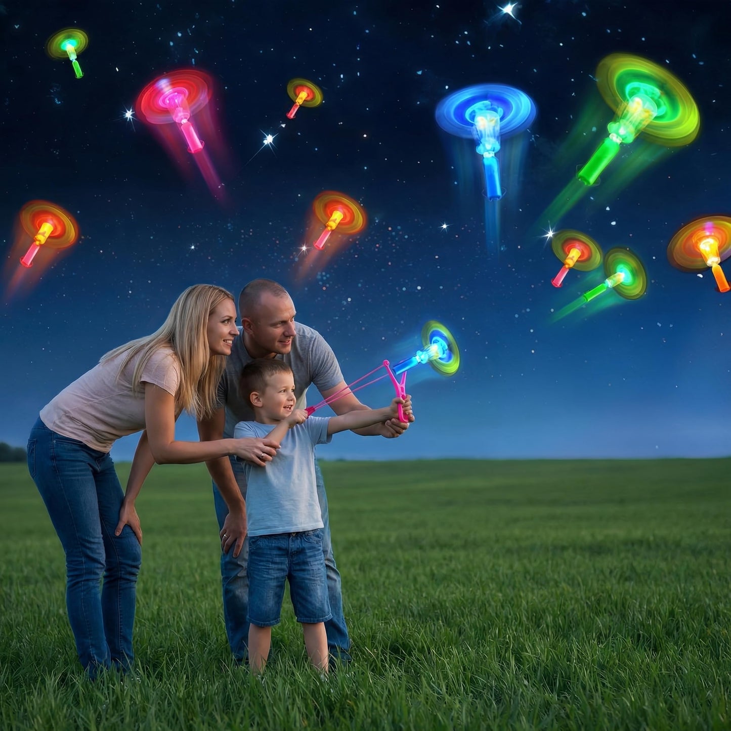 30 Packs Glow in the Dark Flying Toys Slingshots Rocket helicopter with Whistle for Kids,Glow Party Pavor Supplies for Kids Adults,Light up Toys for Camping Games Birthday Gifts Easter Basket Stuffer