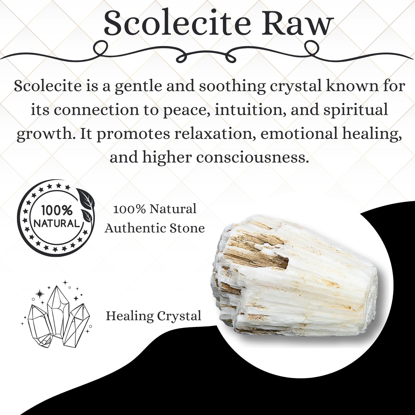 ANAYA AGATE Scolecite 2 Pcs Raw Crystals Rough Gemstones w/Authenticity Card, Velvet Pouch - Large 1.25–2.0" Raw Stones for Tumbling, Cabbing, Polishing, Cutting Natural Healing Crystals for Home Decor, DIY Stones