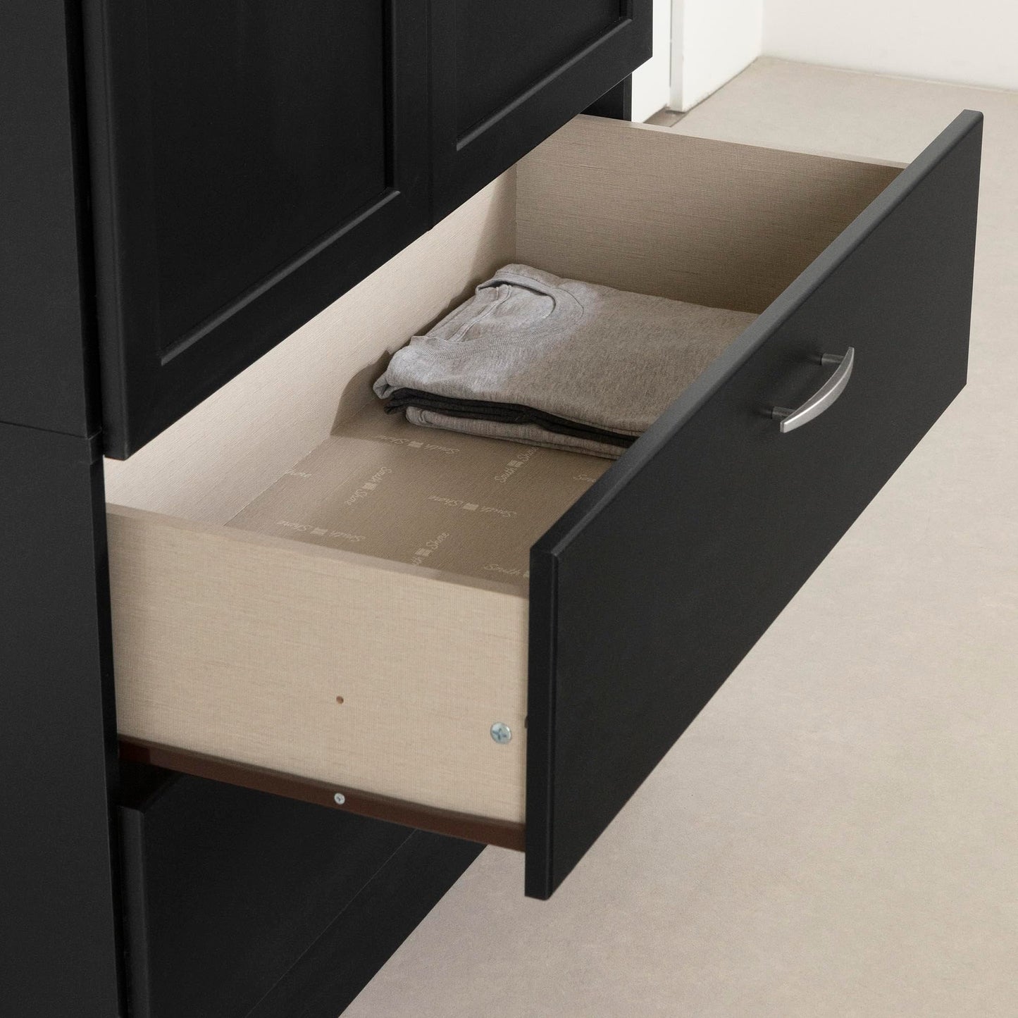 South Shore Acapella Wardrobe Armoire Pure Black