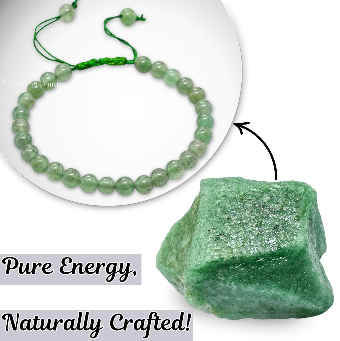 Amazing Gemstone Green Aventurine Bracelet, Gifts For Men & Women - Protection Healing Crystal Bracelet - 6mm Gemstone Beaded Adjustable Bracelet, Pulseras Para Hombres Mujer Stocking Stuffers