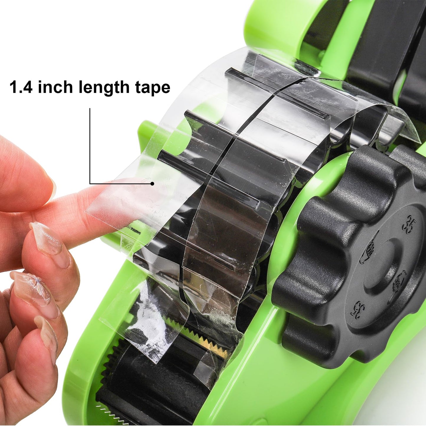 DEAYOU Multi-Roll Heat Tape Dispenser, 1" and 3" Double Reel Cores Sublimation Tape Dispenser for Pre-Cut Heat Transfer Tape, Semi-Automatic Desk Packaging Tape Dispenser with Compartment Slot, Green