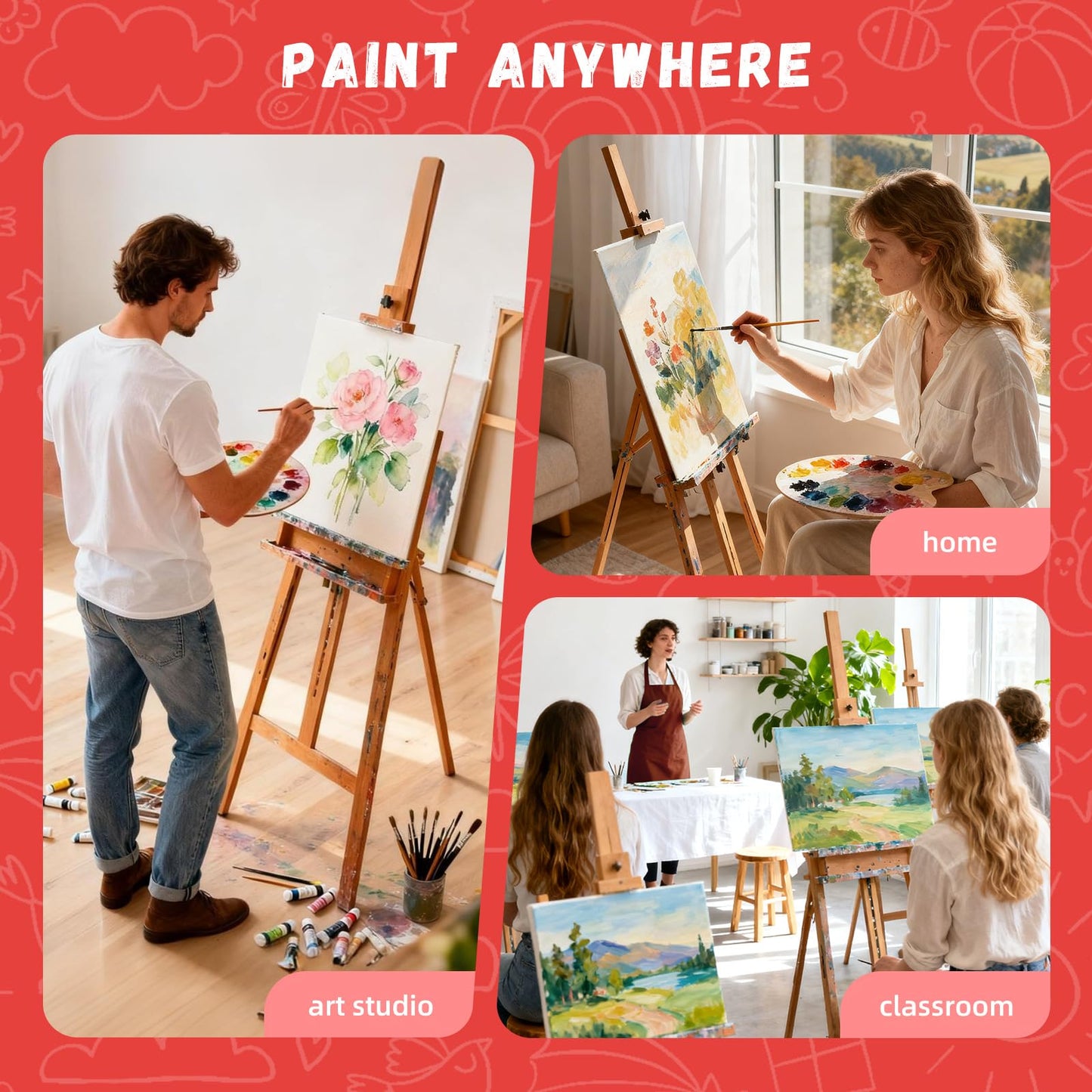 Simetufy 11 x 14 inch 42 Pack Flat Painting Canvas Boards- Gesso Primed Acid-Free 100% Cotton Canvas Panels for Acrylics Oil Watercolor Tempera Paints