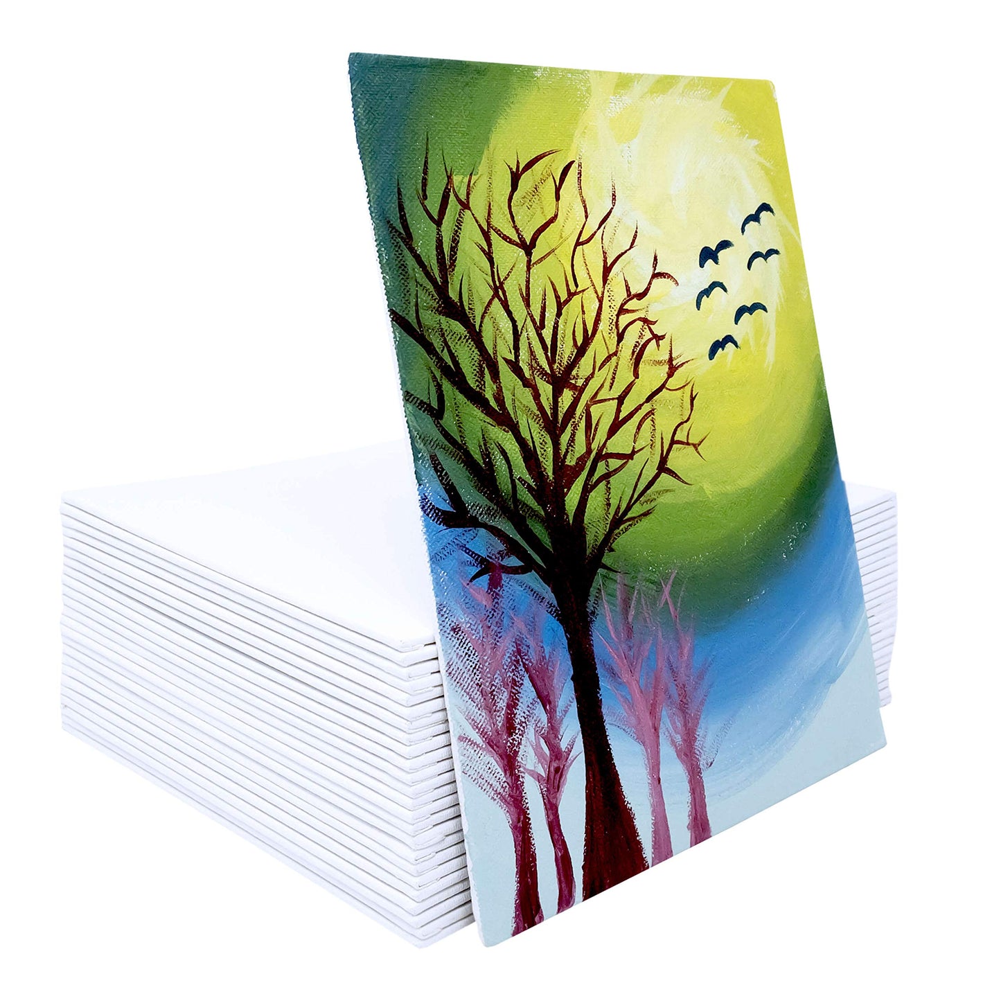 milo Canvas Panel Boards for Painting | 16x20 inches | 12 Pack of Flat Canvas Panels, Primed & Ready to Paint Art Supplies for Acrylic, Oil, Mixed Wet Media, & Pouring, Bulk Painting Party Pack