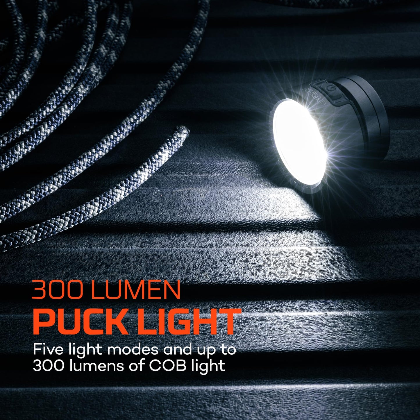 NEBO Poppy Puck Pocket Lantern | Pocket Light, Compact 2-in-1 Mini Lantern, 300 Lumen, Rechargeable, 3 Light Modes, Magnetic Base & Hanging Hooks - Rose Gold