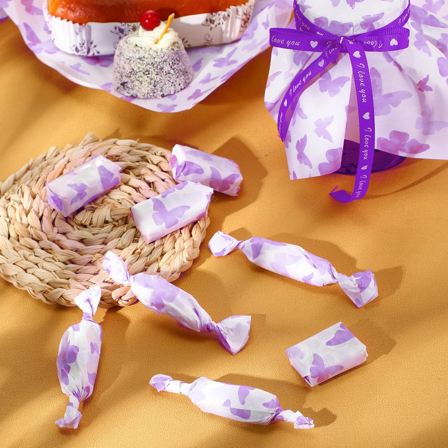 150 Pcs Wax Paper Sheets 7.8 x 9.8 Inche for Food Butterfly Deli Baking Wrapping Wax Paper Sheets Greaseproof Picnic Wrap Tissue for Hamburger Basket Sandwich Holiday Birthday Party Dessert(Purple)
