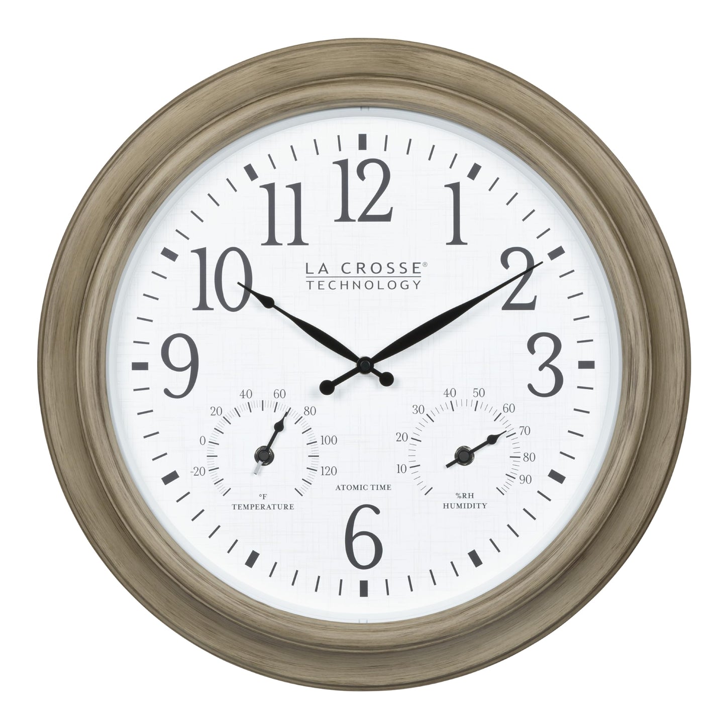 La Crosse Technology 404-18027-INT 18-inch Indoor/Outdoor Tan Atomic Analog Wall Clock