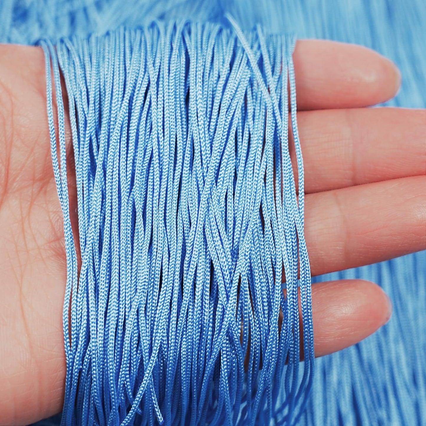 10 Yards 12'' Width Fringe Trim Tassel Sewing Trim Lace Polyerter Fibre Tassel for Clothes Accessories Latin Wedding Dress and DIY Lamp Shade Decoration (Light Blue)