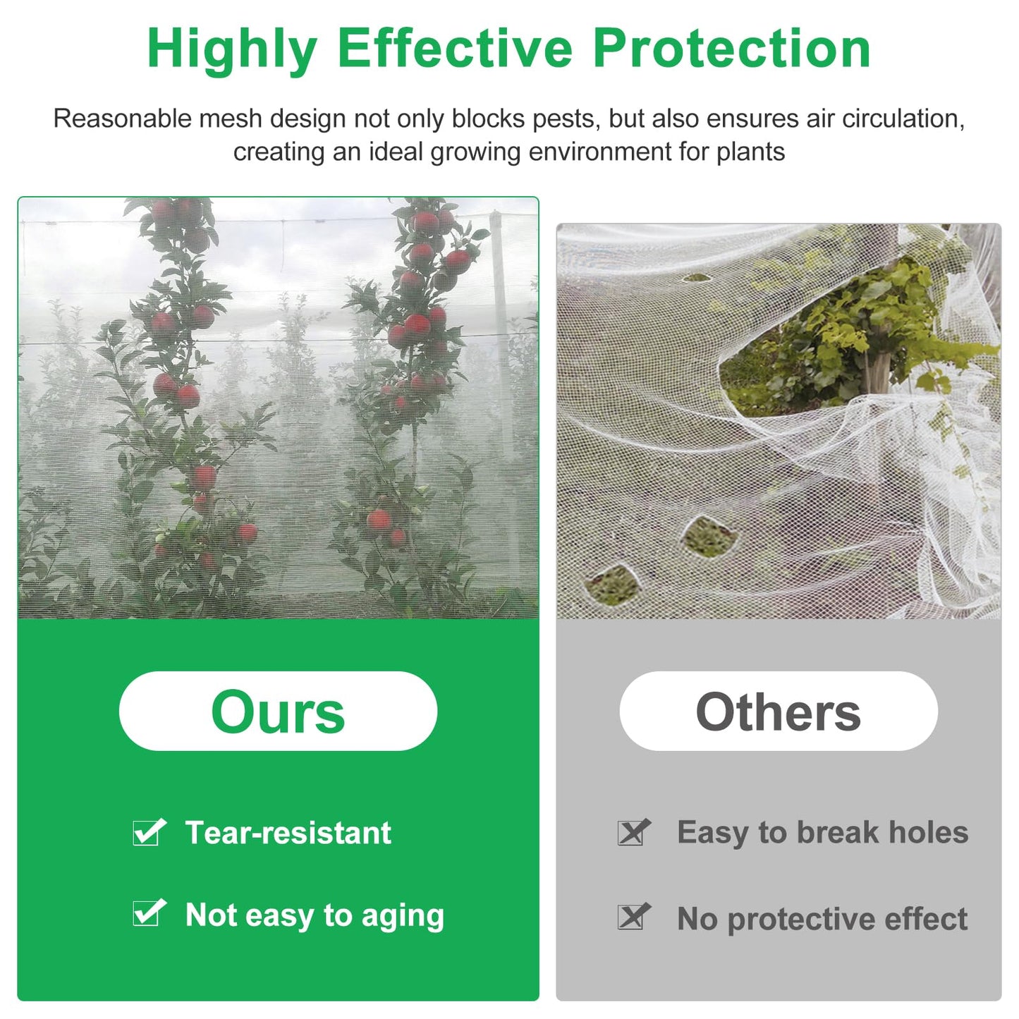 Fippy 10 X 33FT Garden Mesh Insect Netting Pest Barrier, Garden Bug Netting Plant Mesh for Raised Beds Blueberry Bushes, Figs, Plants, Vegetables Protection