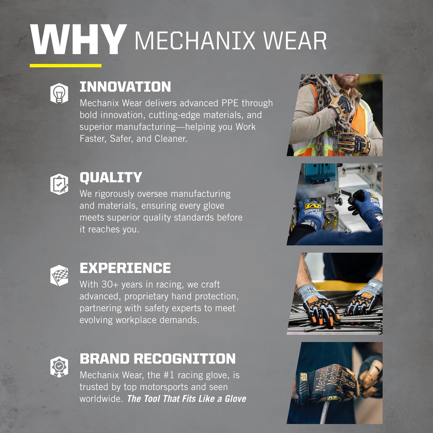 Mechanix Wear Original Work Gloves - Multi-Purpose Outdoor Work Gloves - Touchscreen Capable - Secure Fit - Durable & Machine Washable - Breathable & Comfortable - Large - Black